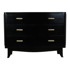 Art Deco Chest in Black Lacquer with Bronze Handles Art Deco Chest in Black Lacquer with Bronze Handles