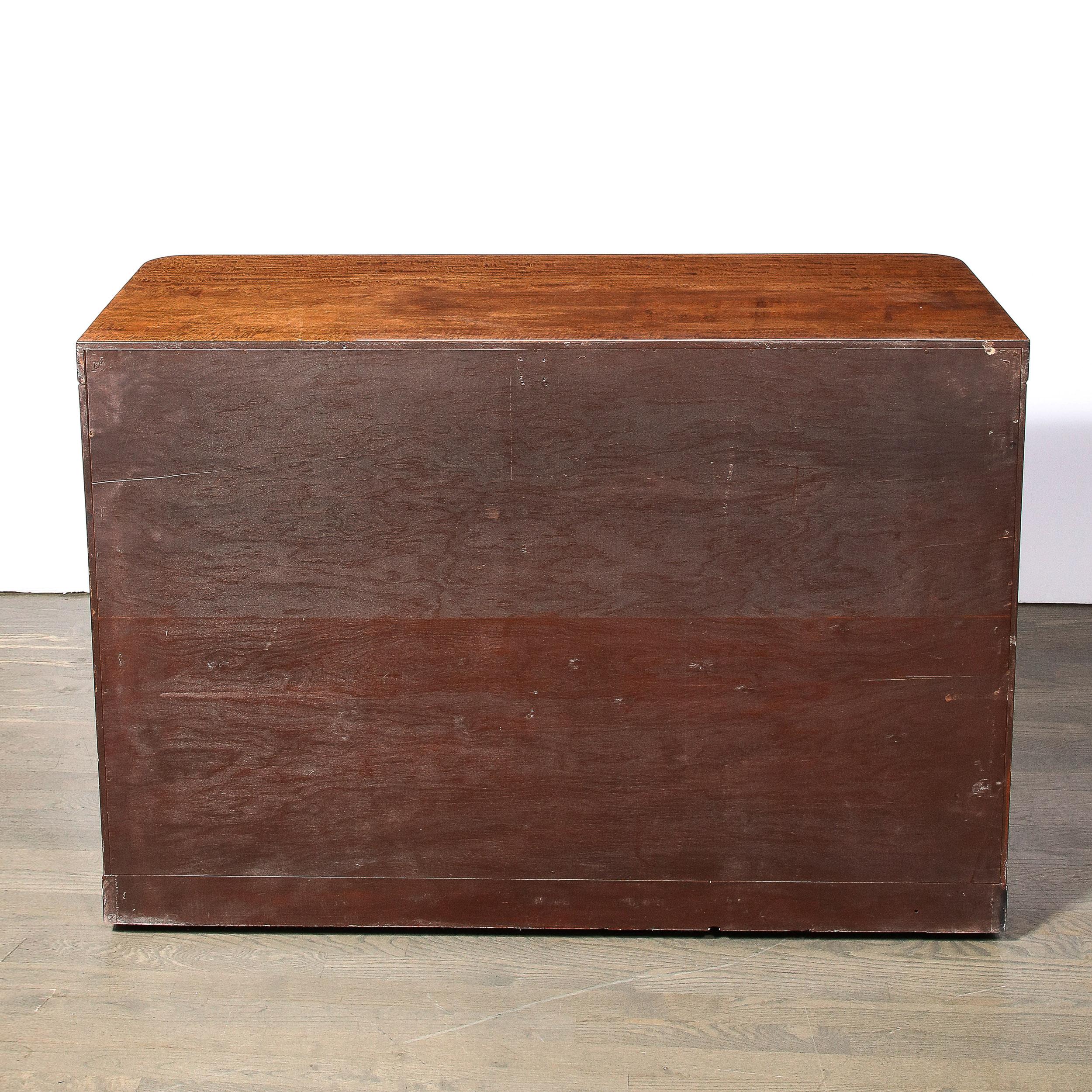 Art Deco  Chest in Book-matched & Burled Walnut w/ Amber Bakelite Pulls For Sale 4