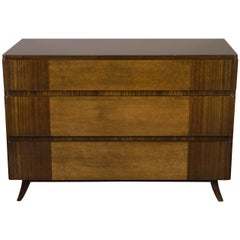 Art Deco Chest in Bookmatched Mahogany and Exotic Elm, Manner of Eliel Saarinen