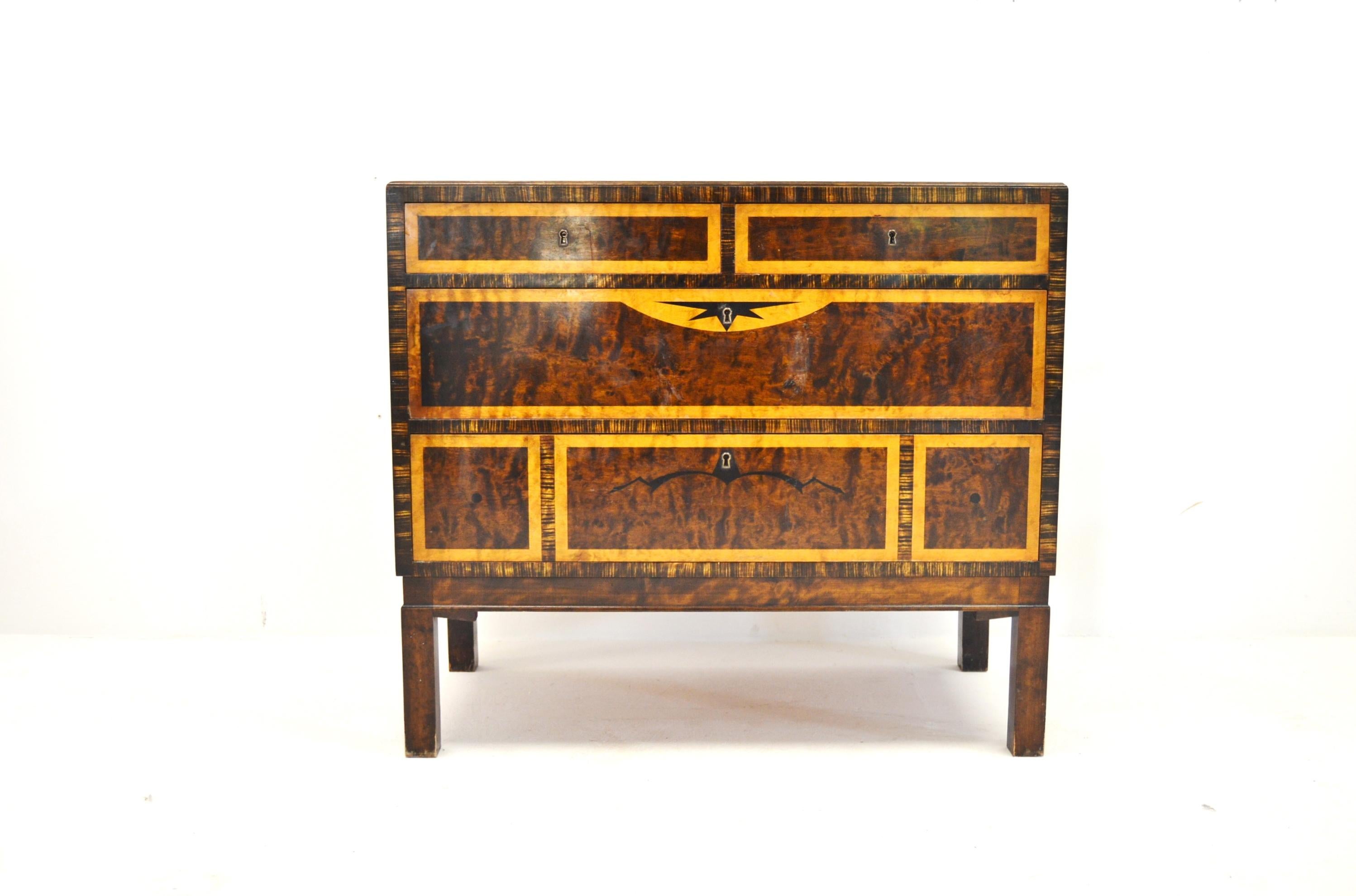 Wood Art Deco Chest of Drawers by Carl Malmsten For Sale