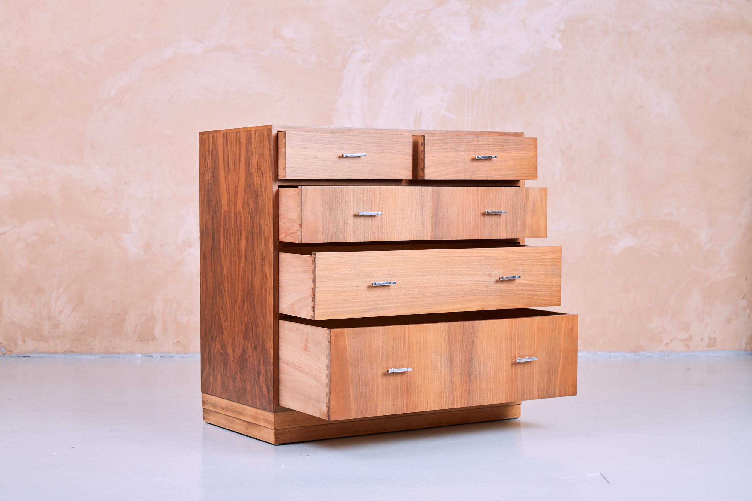 British Art Deco Chest of Drawers, Hamptons of Pall Mall, London 1930s For Sale