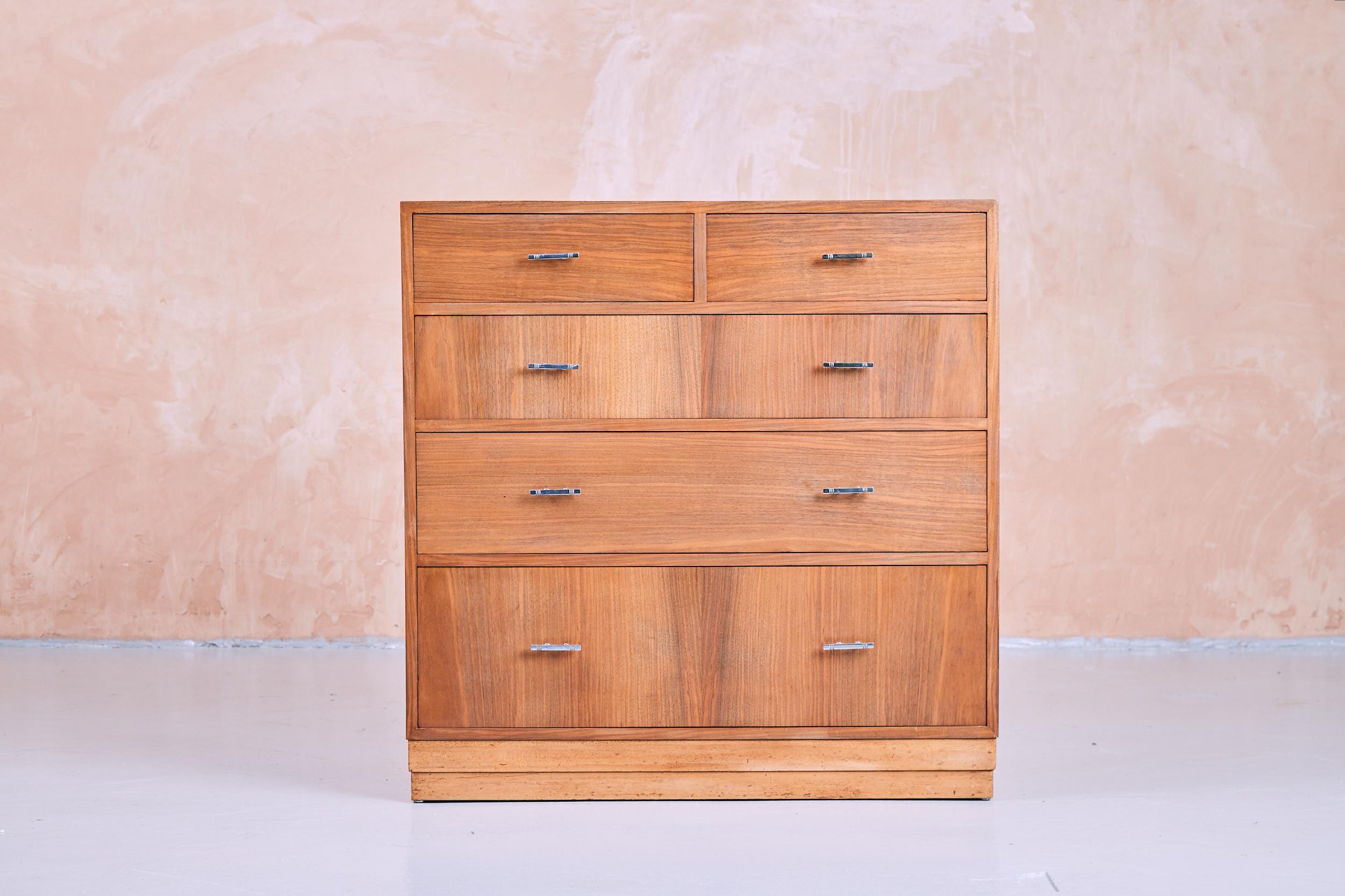 Mid-20th Century Art Deco Chest of Drawers, Hamptons of Pall Mall, London 1930s For Sale