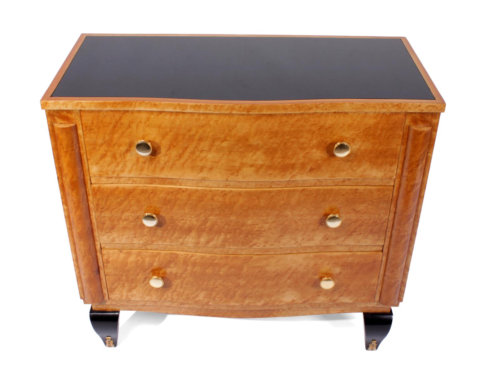 French Art Deco Chest of Drawers in Bird's-Eye Maple