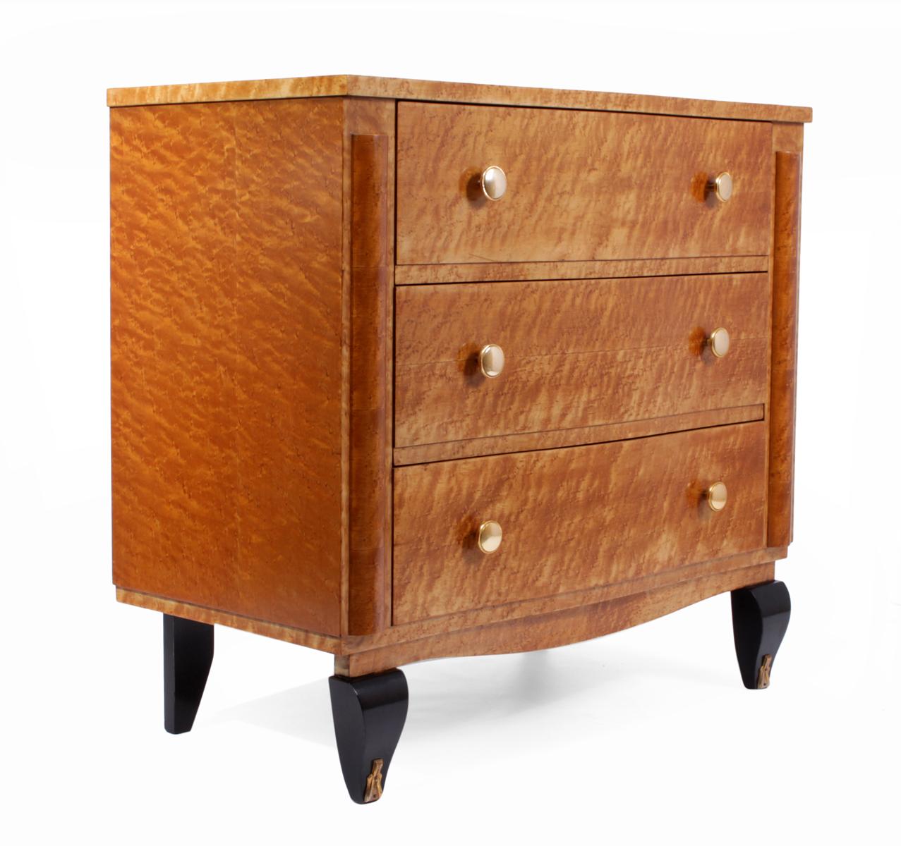 Mid-20th Century Art Deco Chest of Drawers in Bird's-Eye Maple