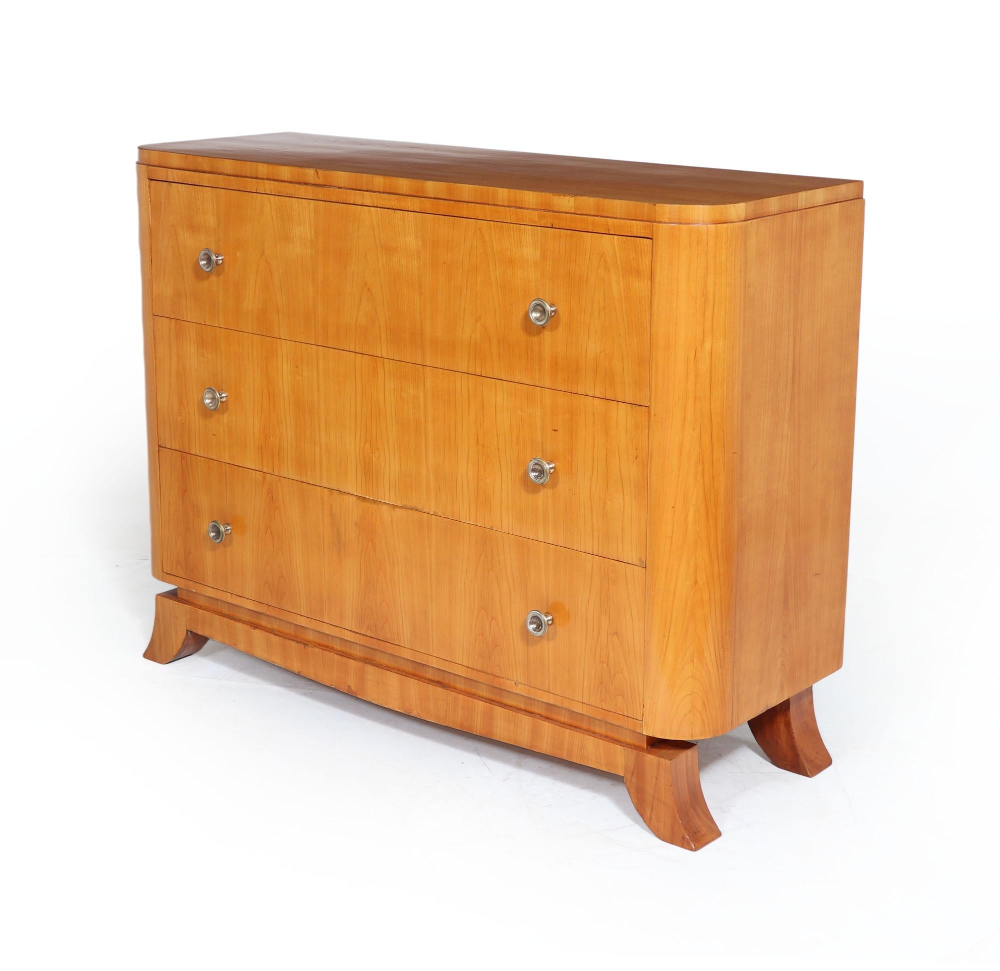 Mid-20th Century Art Deco Chest of Drawers in Cherry