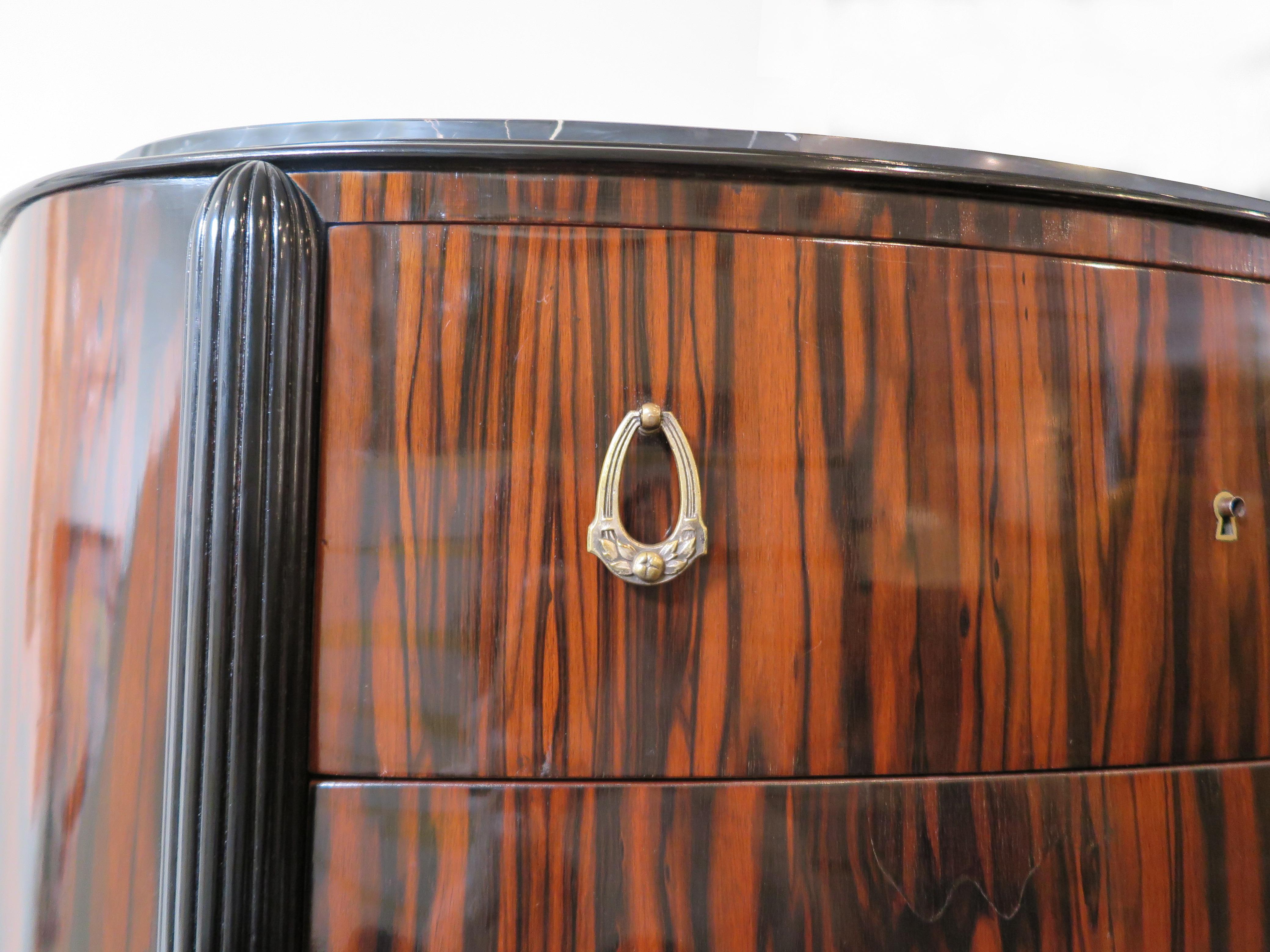 Art Deco Chest of Drawers in Macassar Ebony Attributed to Michel Dufet 1