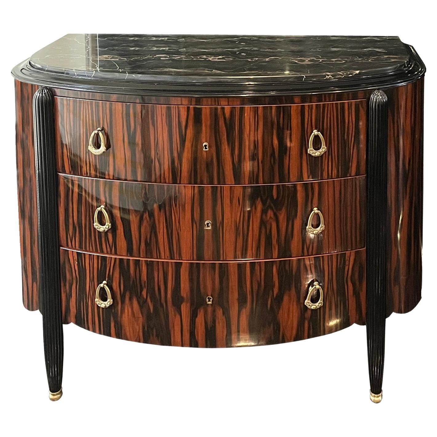 Art Deco Chest of Drawers in Macassar Ebony Attributed to Michel Dufet
