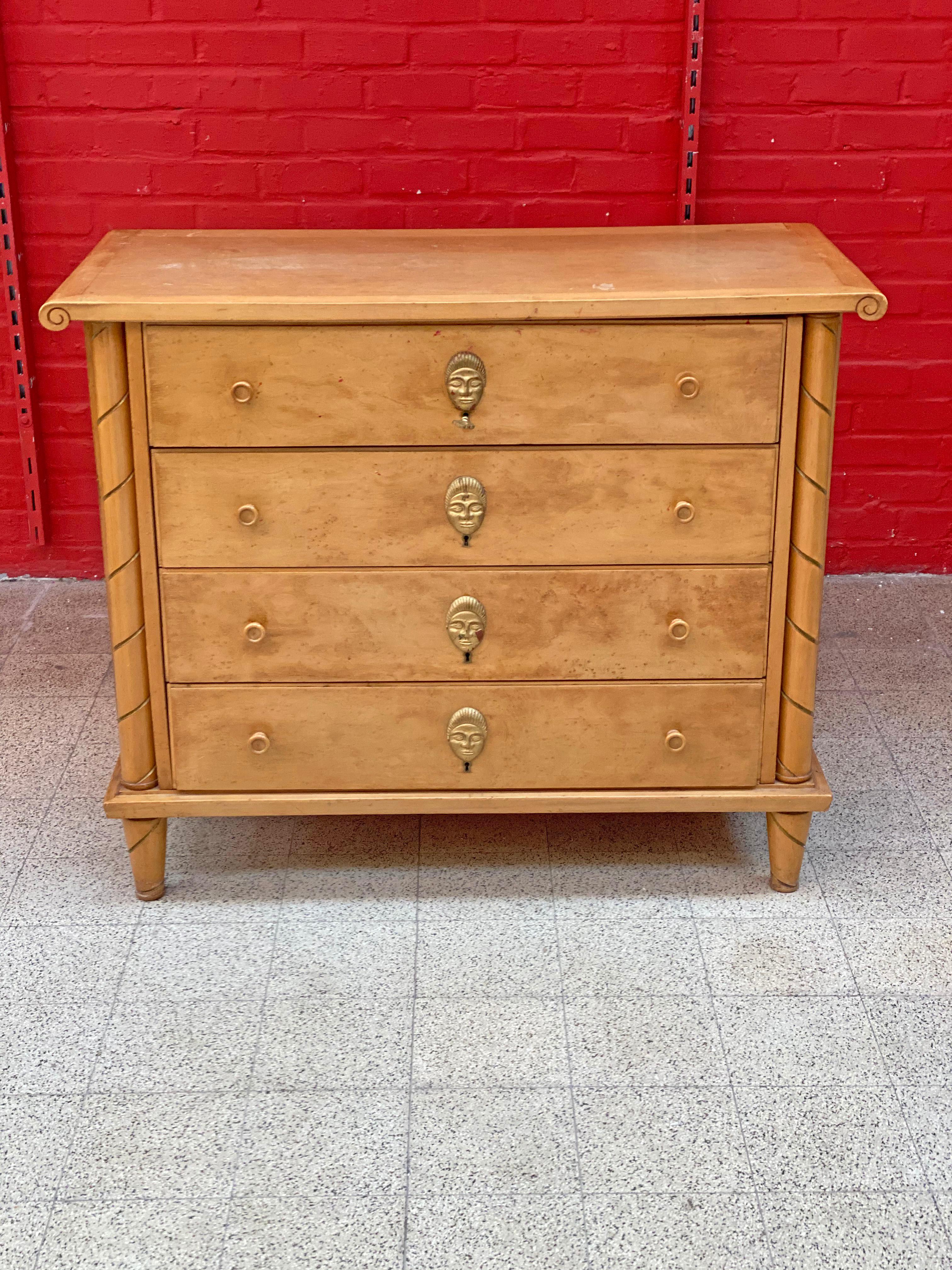 Art Deco Chest of Drawers in Maple and Bird's Eye Maple For Sale 6