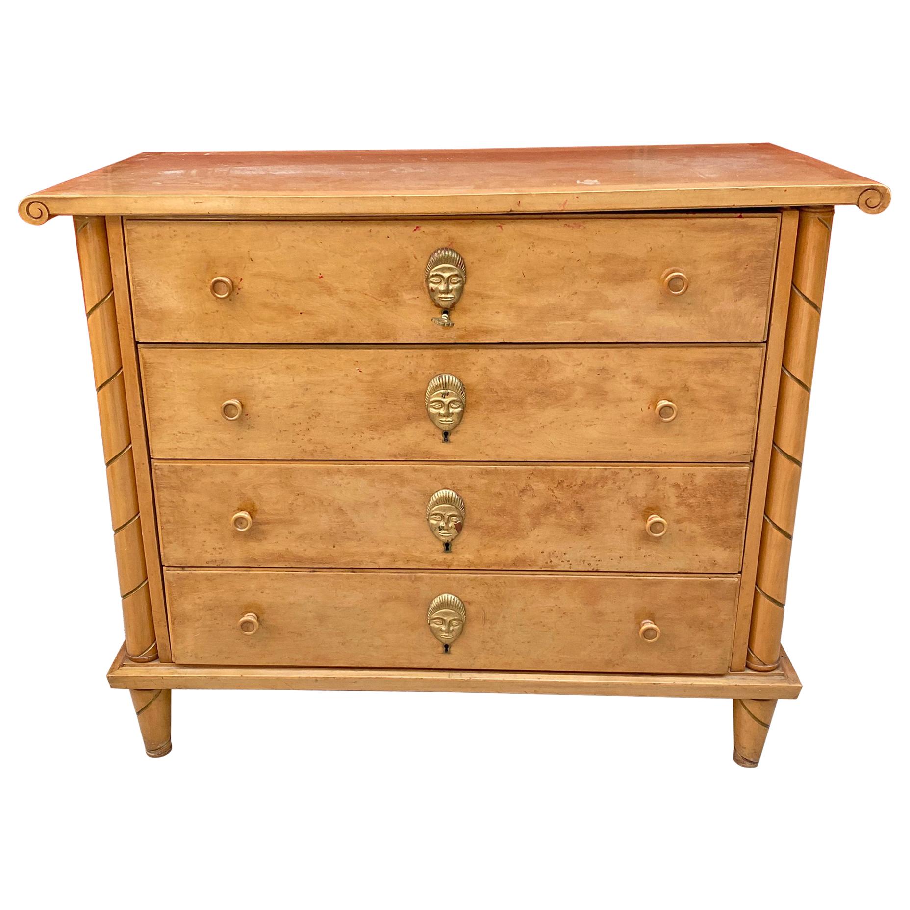 Art Deco Chest of Drawers in Maple and Bird's Eye Maple For Sale