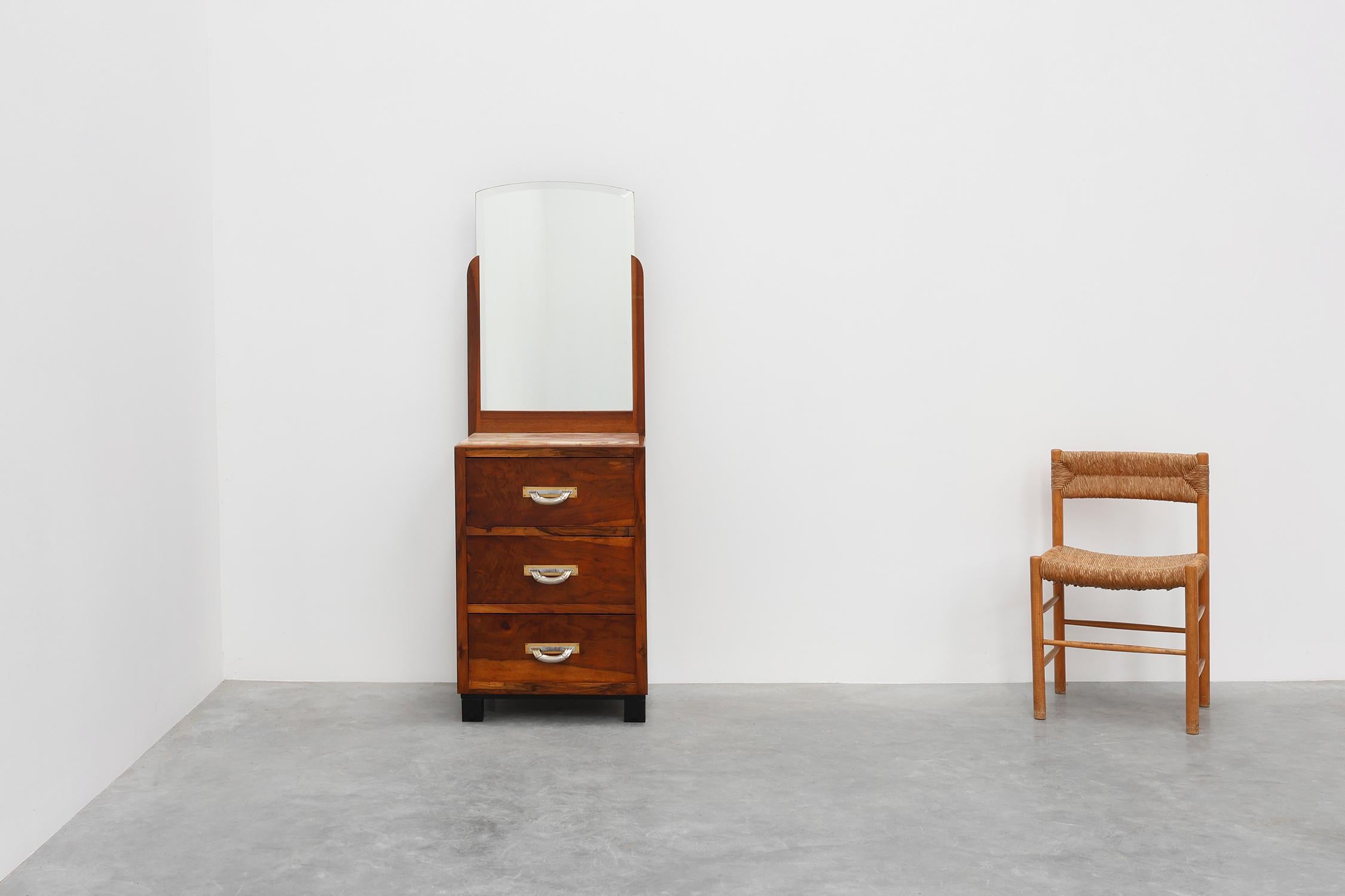 French Art Deco Chest of drawers or dressing table with mirror, France 1930s For Sale