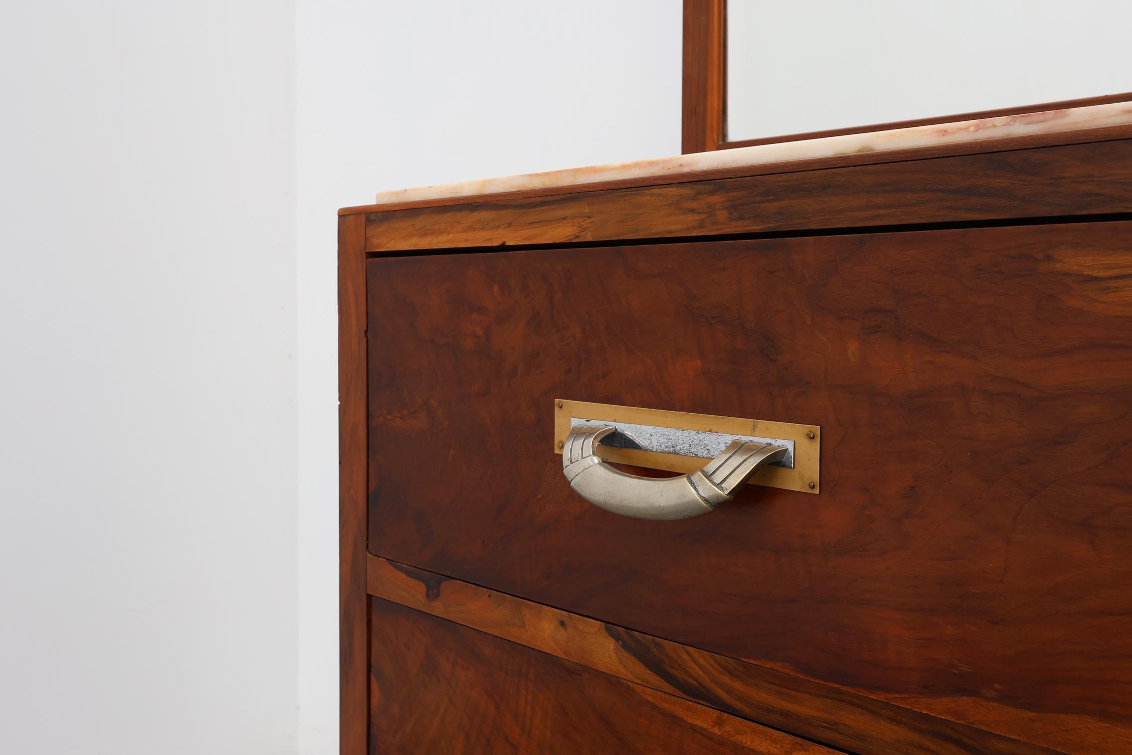 Art Deco Chest of drawers or dressing table with mirror, France 1930s In Good Condition For Sale In Meulebeke, BE
