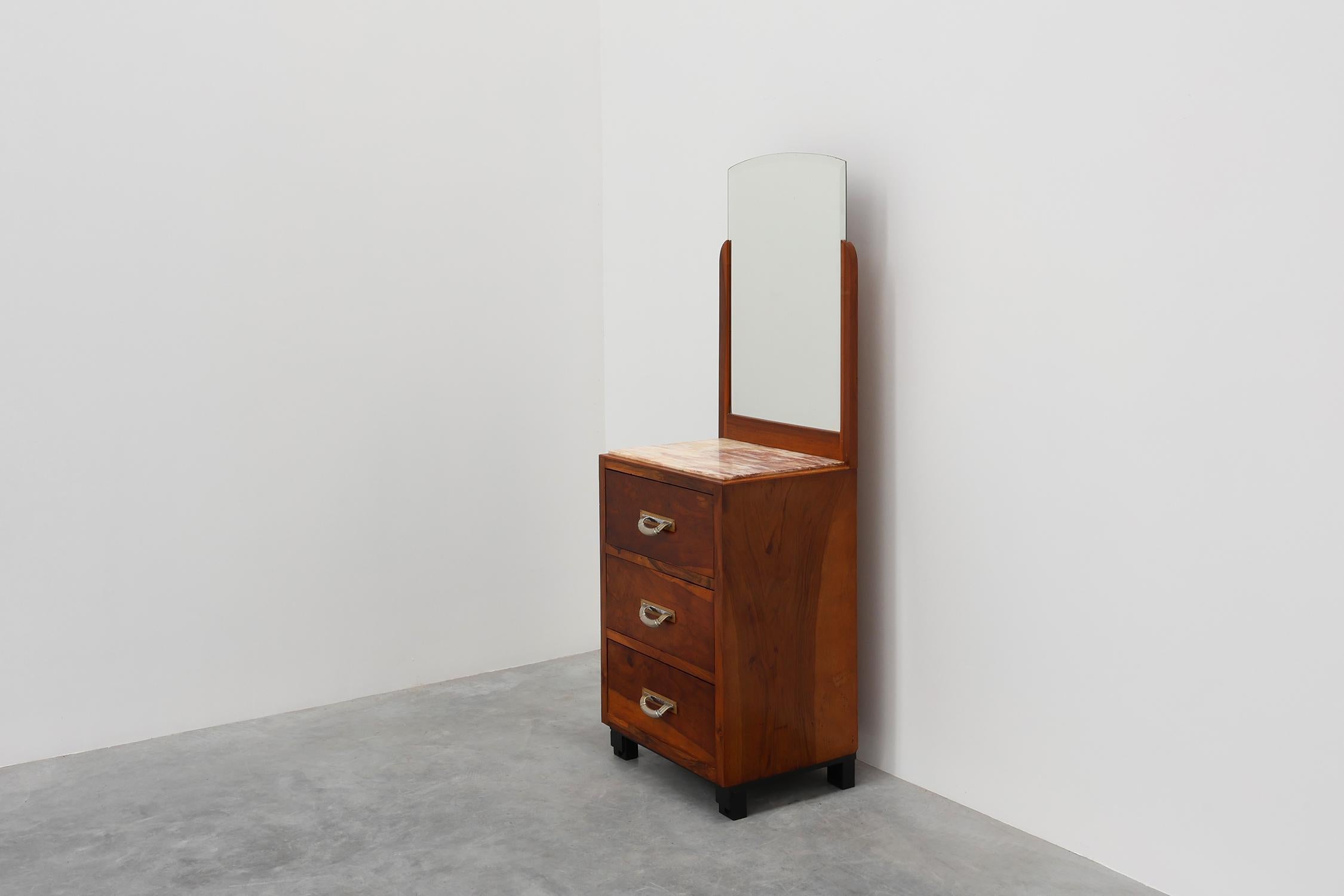 Mid-20th Century Art Deco Chest of drawers or dressing table with mirror, France 1930s For Sale