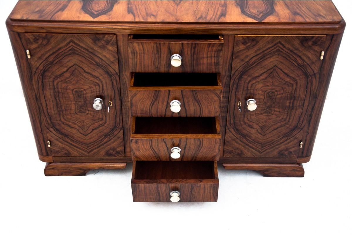 Walnut Art Deco Chest of Drawers, Poland, 1940s After Renovation