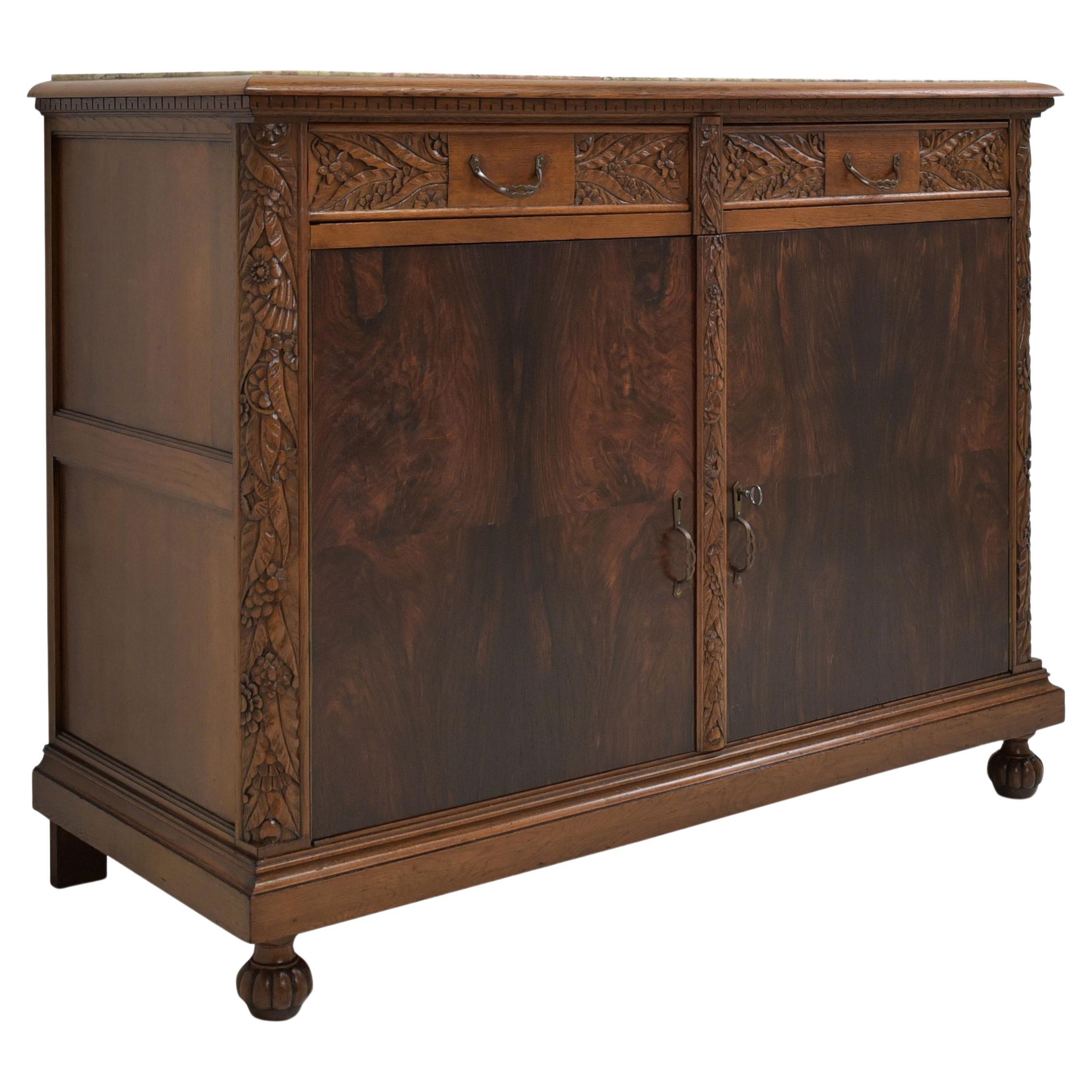 Art Deco Chest of Drawers / Sideboard in Oak Rosewood, circa 1930 For Sale