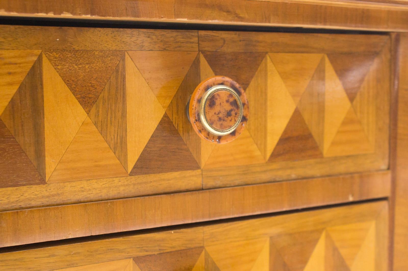 Art Deco Chest of Drawers with 3D Pattern, 1930s 5
