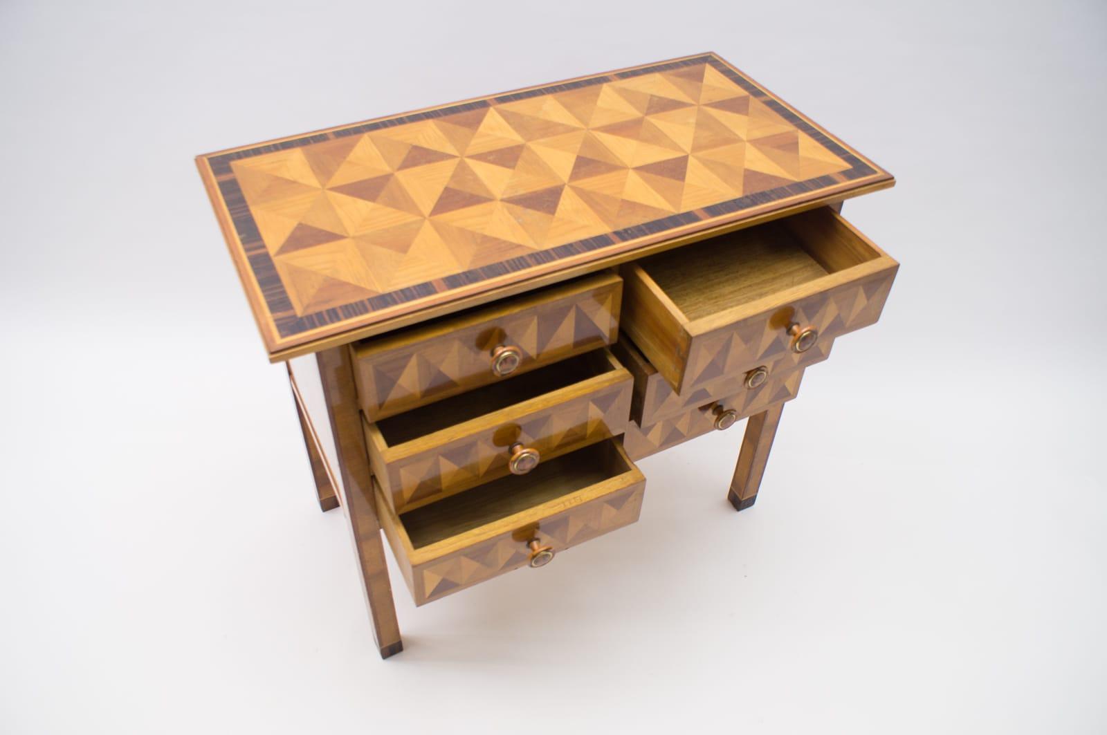 Mid-20th Century Art Deco Chest of Drawers with 3D Pattern, 1930s