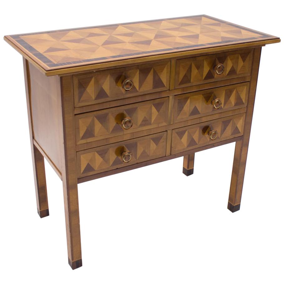 Art Deco Chest of Drawers with 3D Pattern, 1930s