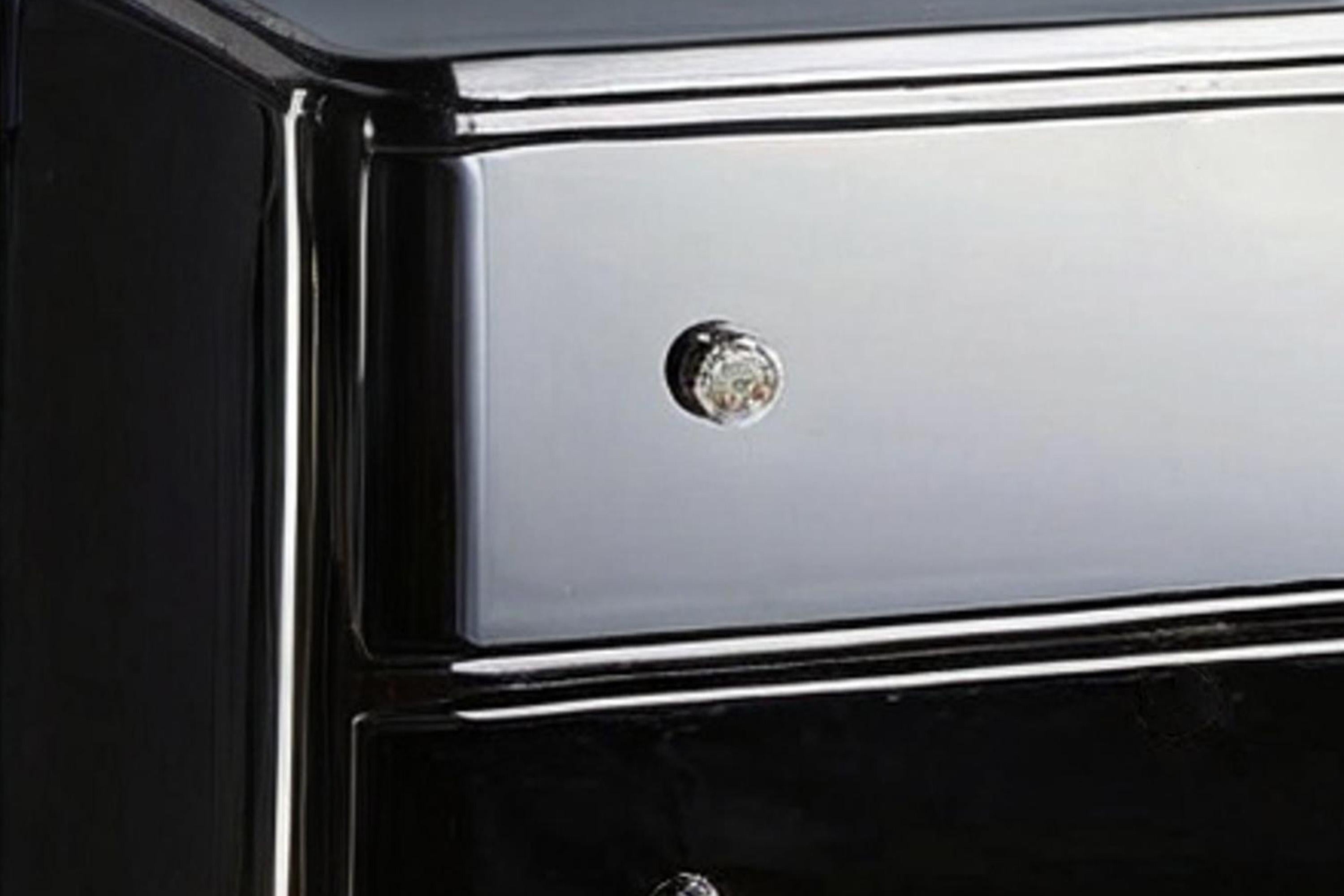 Cómoda Art Decó con precioso lacado piano negro Alemán en venta