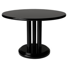 Guéridon Art déco en châtaignier laqué noir, 20e siècle