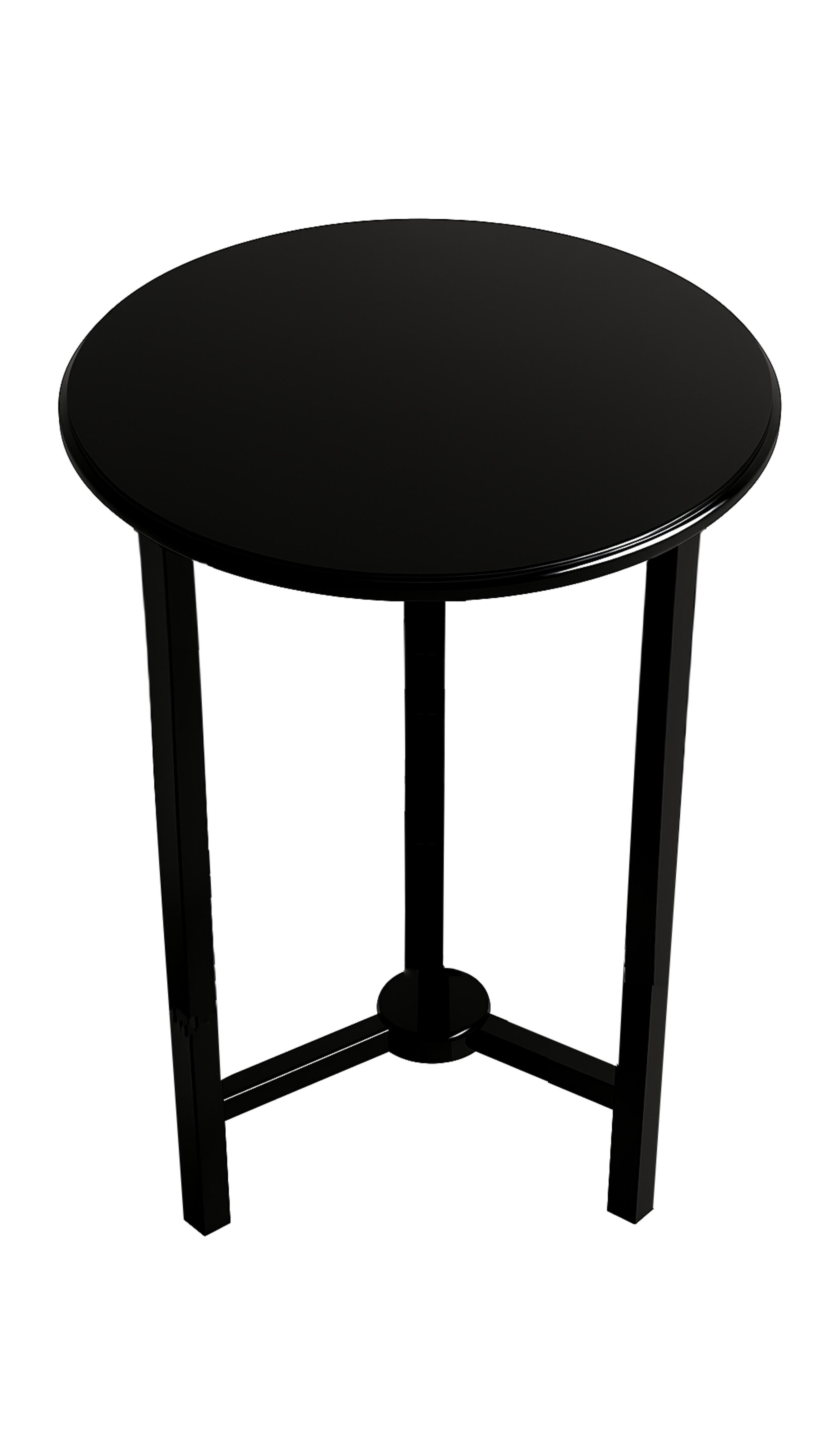 Art Deco Chestnut Black Lacquer Side Table, 20th Century For Sale 1