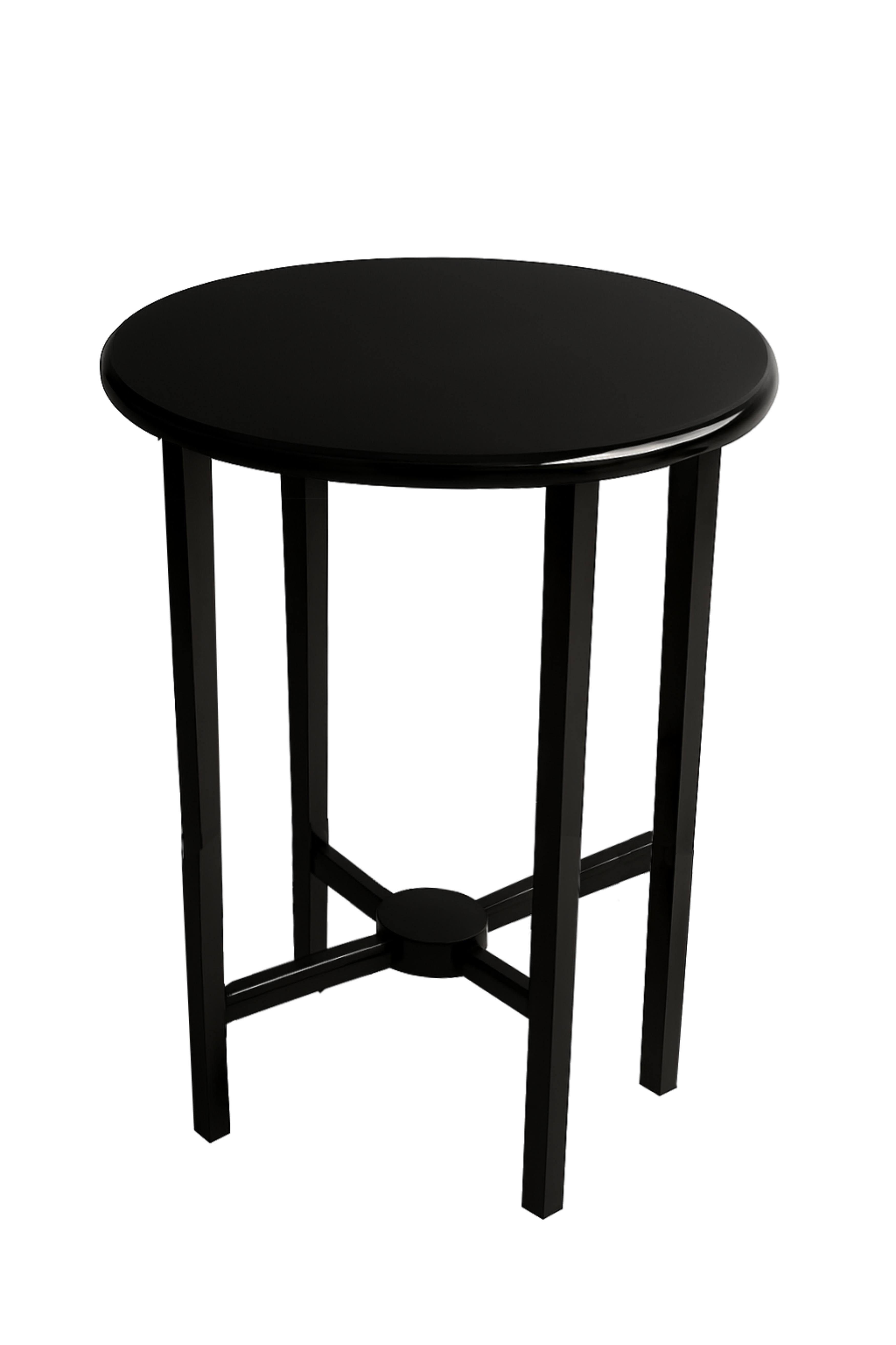 Art Deco Chestnut Black Lacquer Side Table, 20th Century For Sale 2