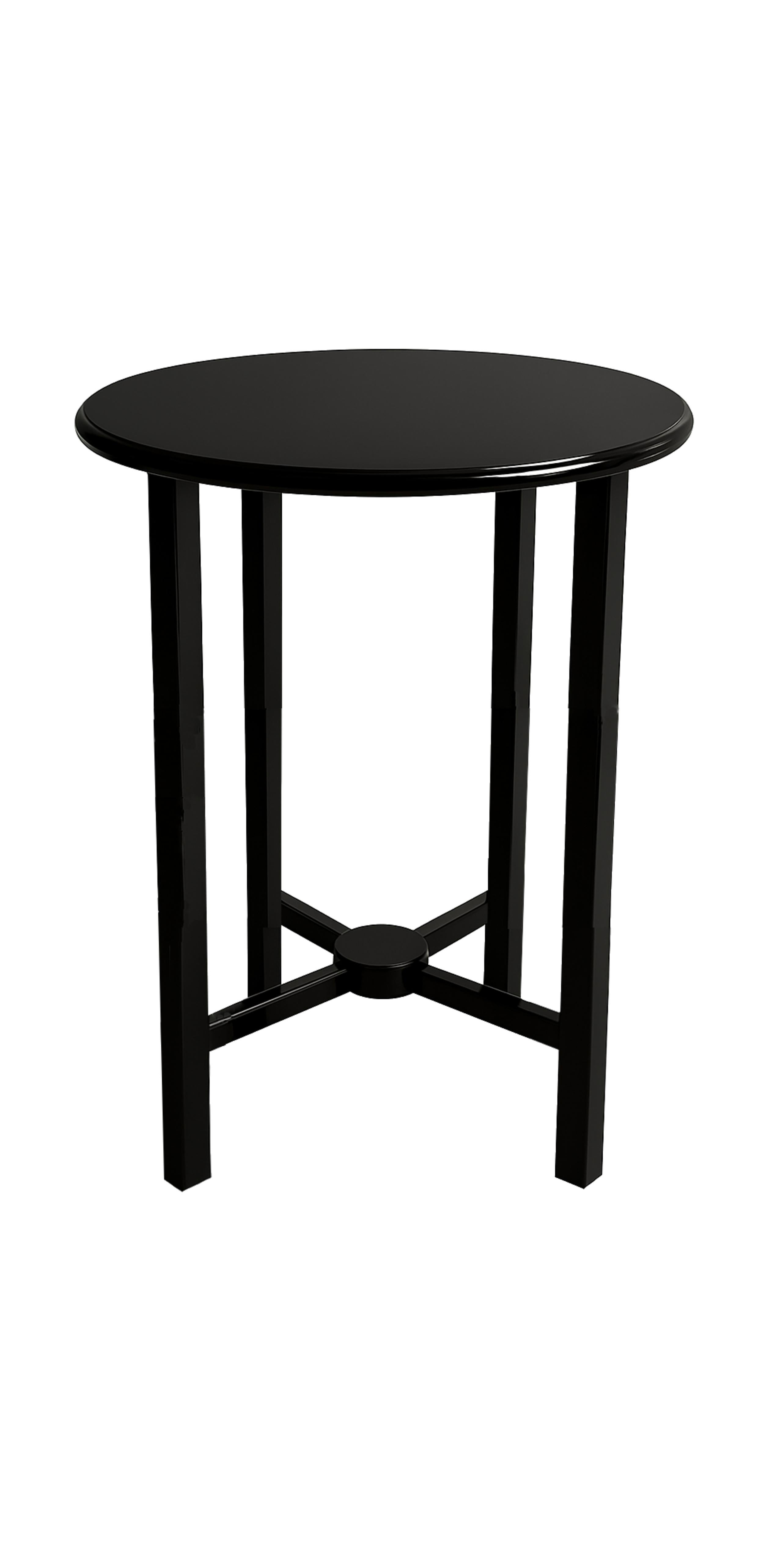 Art Deco Chestnut Black Lacquer Side Table, 20th Century For Sale 3