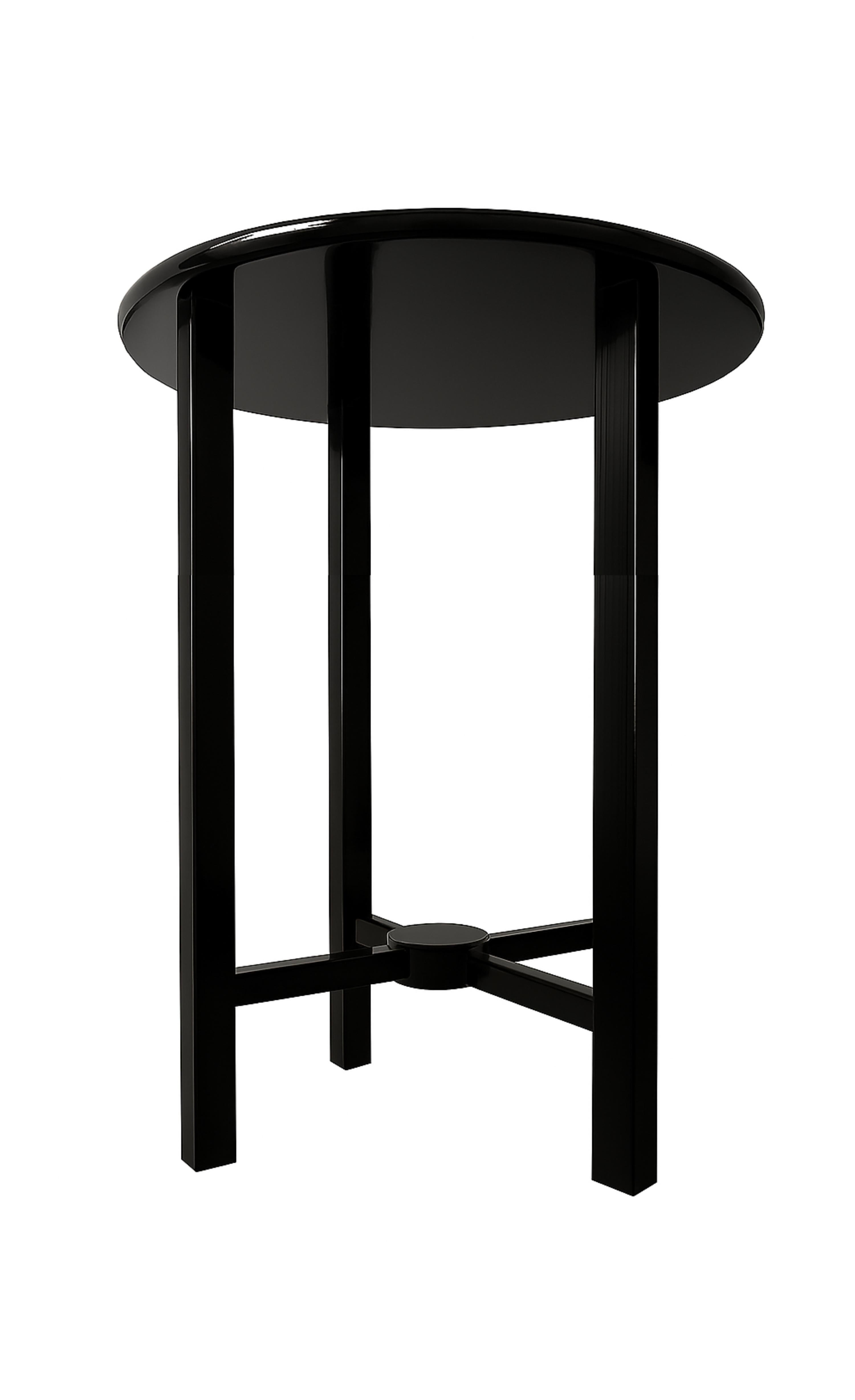 Art Deco Chestnut Black Lacquer Side Table, 20th Century For Sale 4