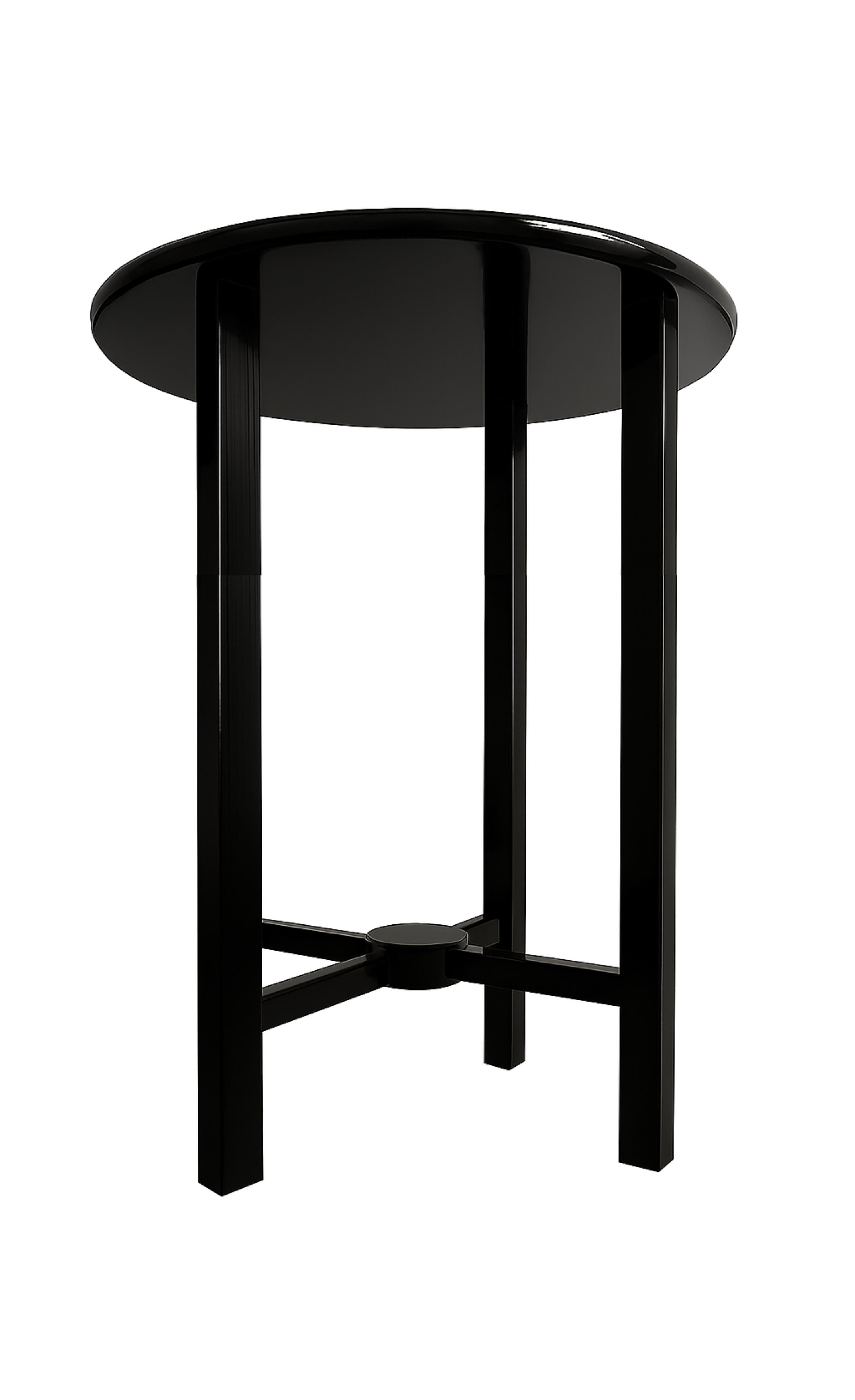 Art Deco Chestnut Black Lacquer Side Table, 20th Century For Sale 5
