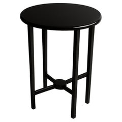 Art Deco Chestnut Black Lacquer Side Table, 20th Century