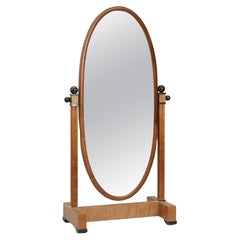 Art Deco Cheval Mirror, Maple, 1930s