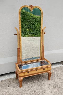 Art Deco Cheval Mirror or Psyche, fully refurbished, France 1930s