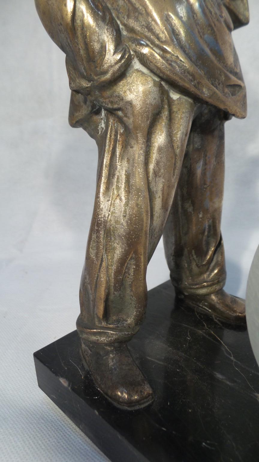 Art Deco Child Clown Lamp French Bronze on Spelter, circa 1930 Signed  For Sale 4