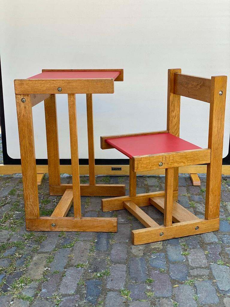 Art Deco Child Desk and Chair, Cubism, 1910, The Netherlands For Sale 9