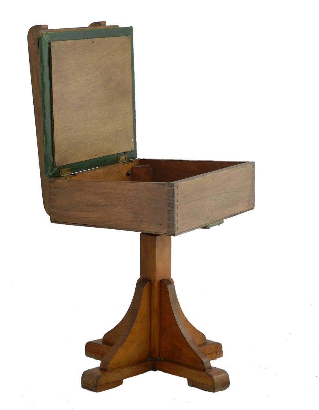 Wood Art Deco Childs Rolltop Desk and Revolving Chair, circa 1930