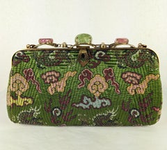 Art Deco Chinese Bag with Rose Quartz and Fluorite
