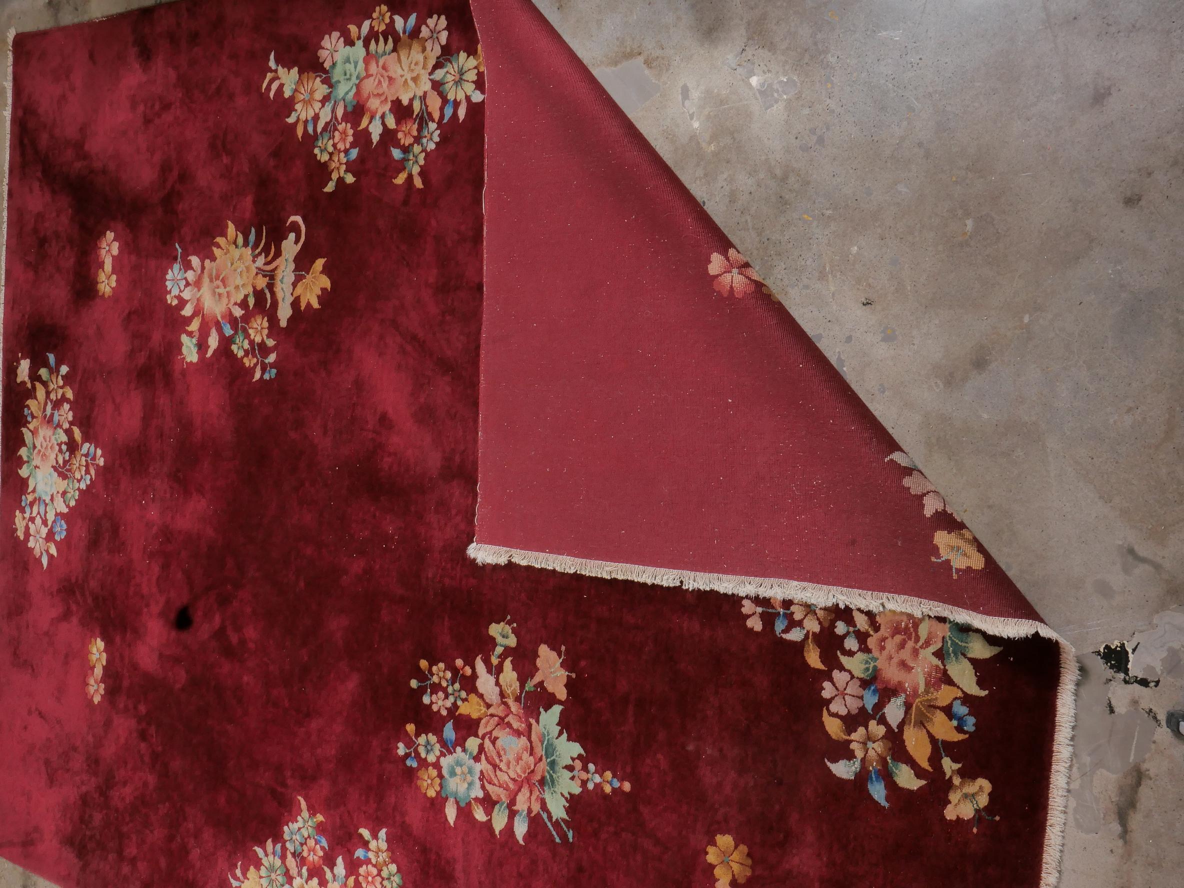 Tapis chinois Art Déco État moyen - En vente à Portland, OR