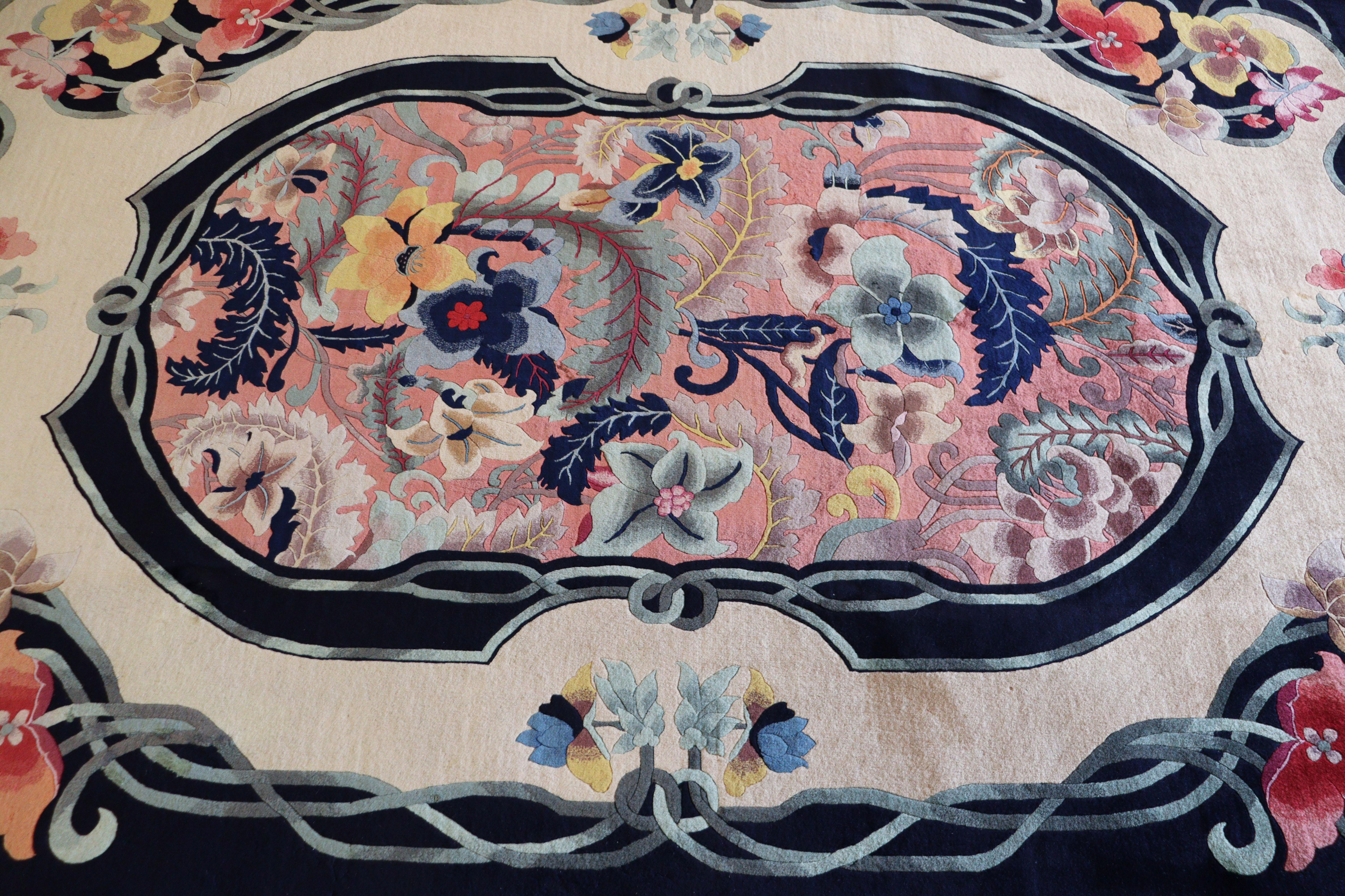 Antique Art Deco Chinese Carpet, Perfect Nature 5