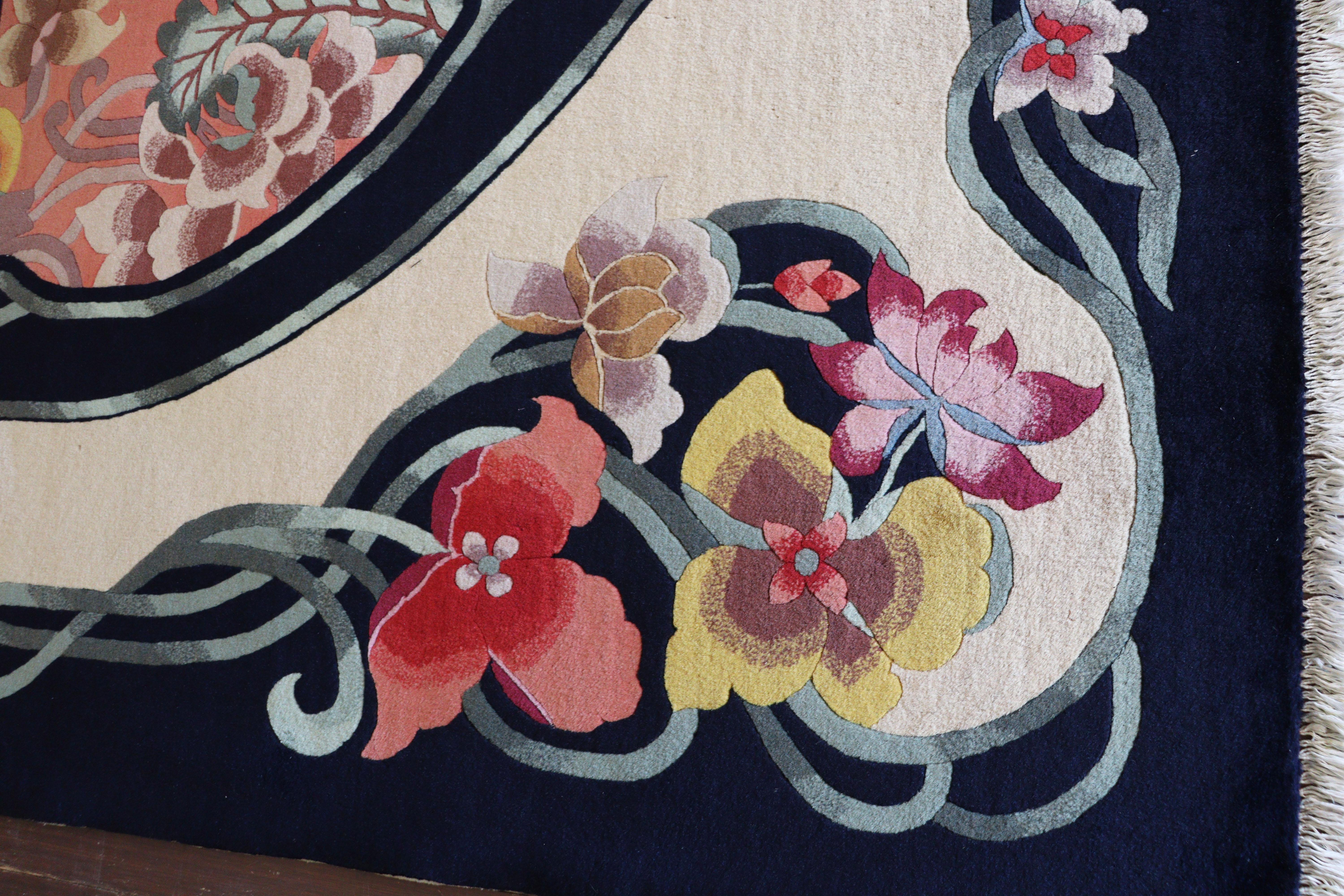 Antique Art Deco Chinese Carpet, Perfect Nature 1