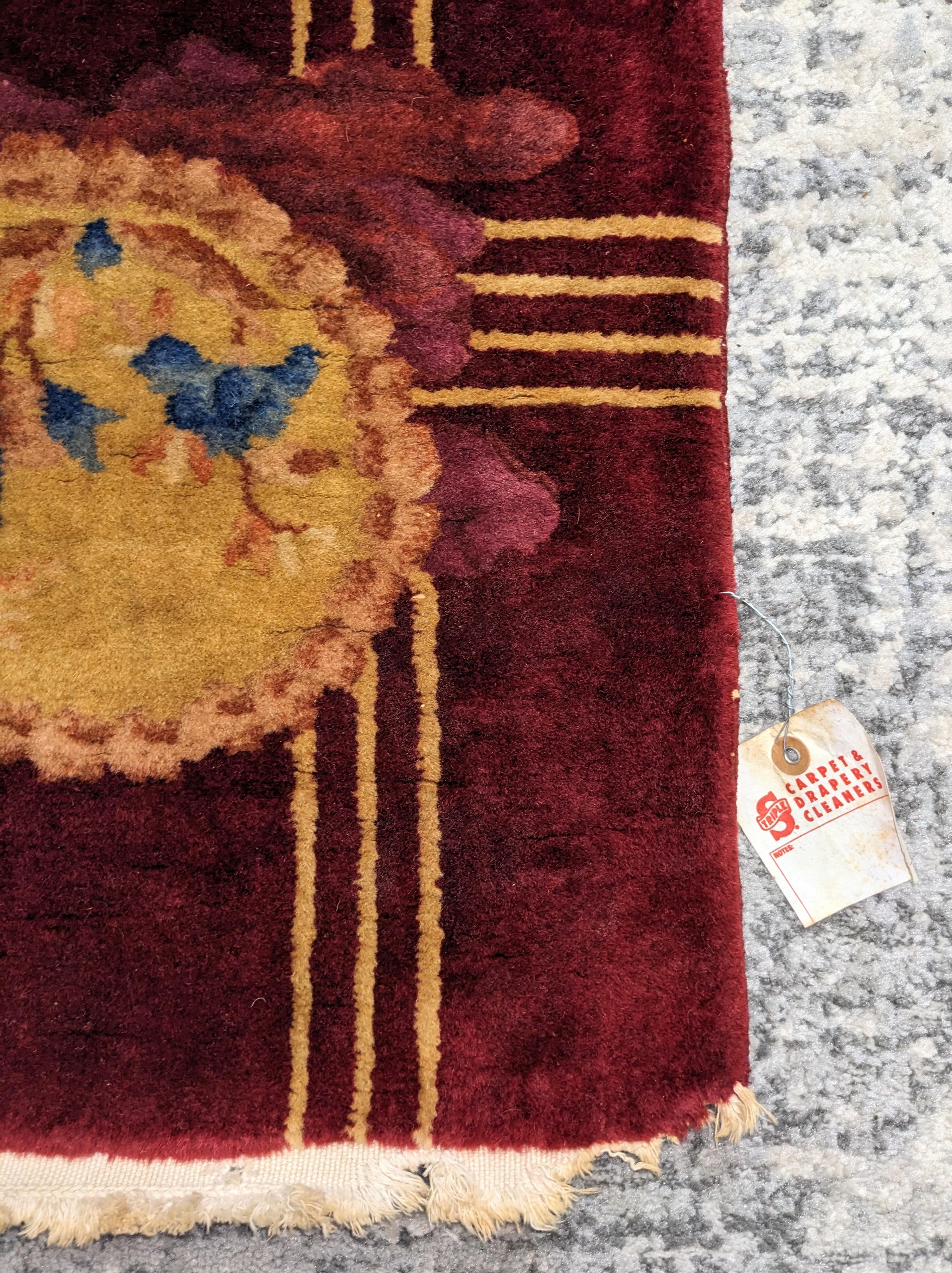 Alfombra con motivos chinos Art Déco Tejido a mano en venta