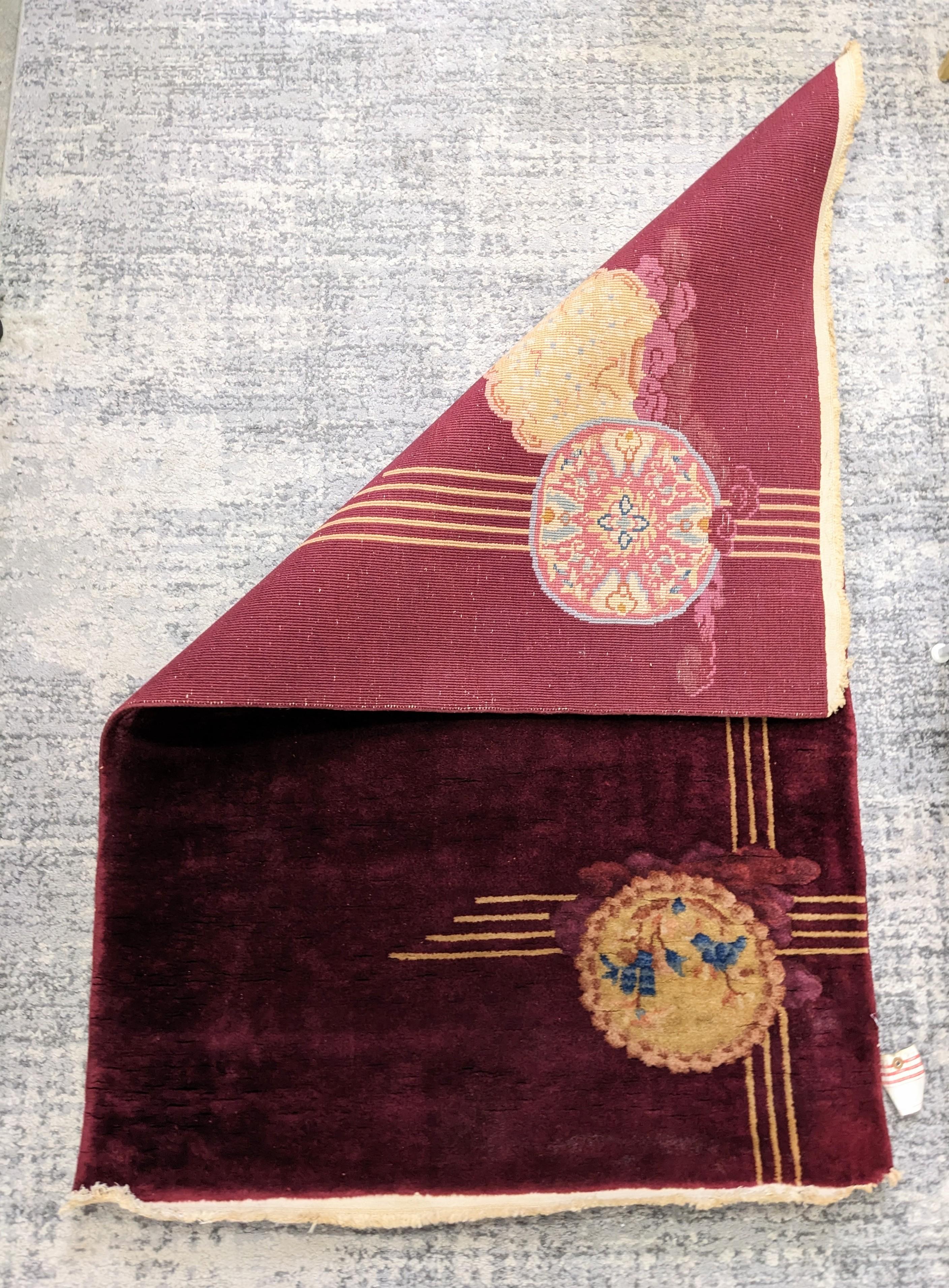 Alfombra con motivos chinos Art Déco principios del siglo XX en venta