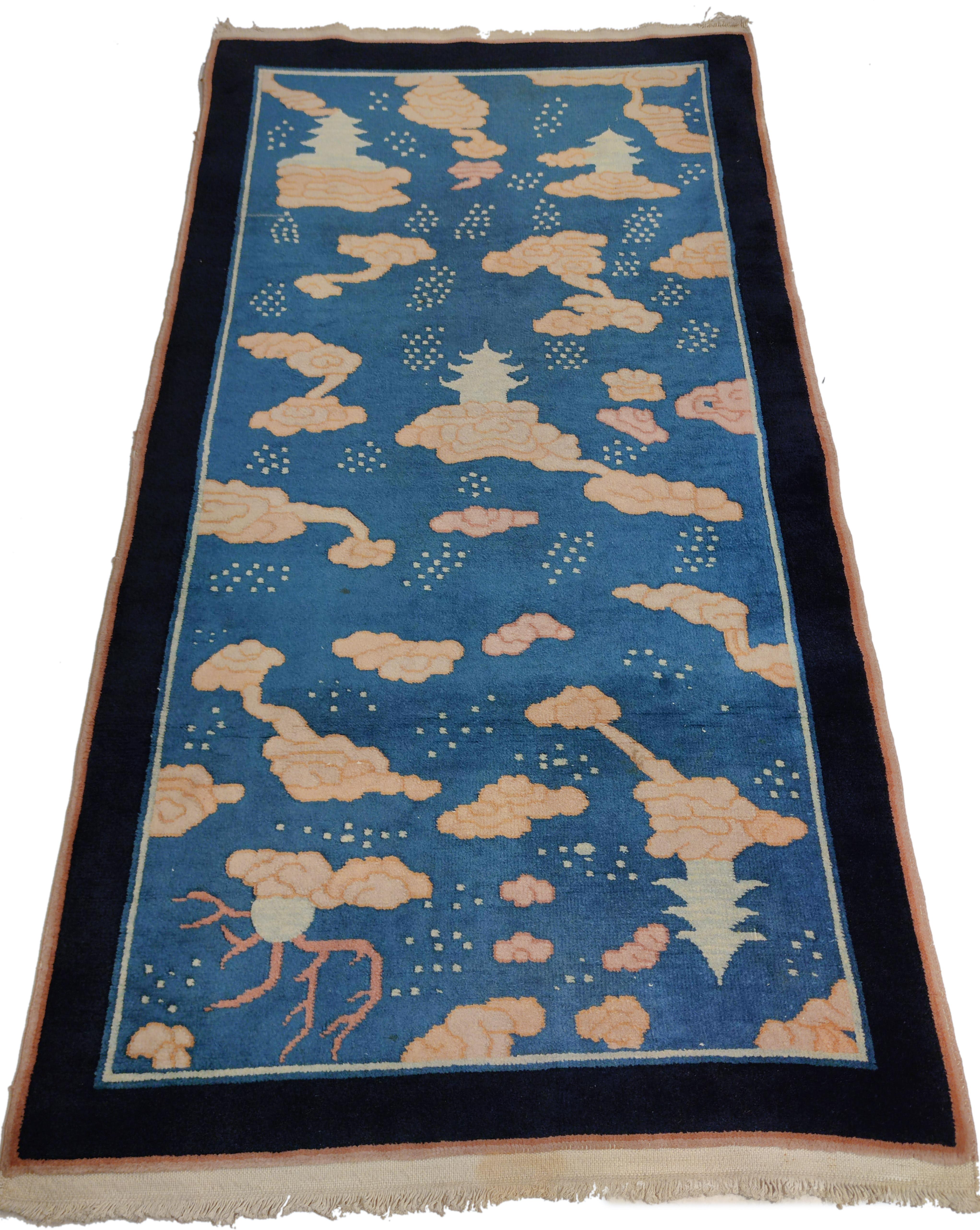 Hand-Knotted Art Deco Chinese Rug by Nichols & Co. For Sale