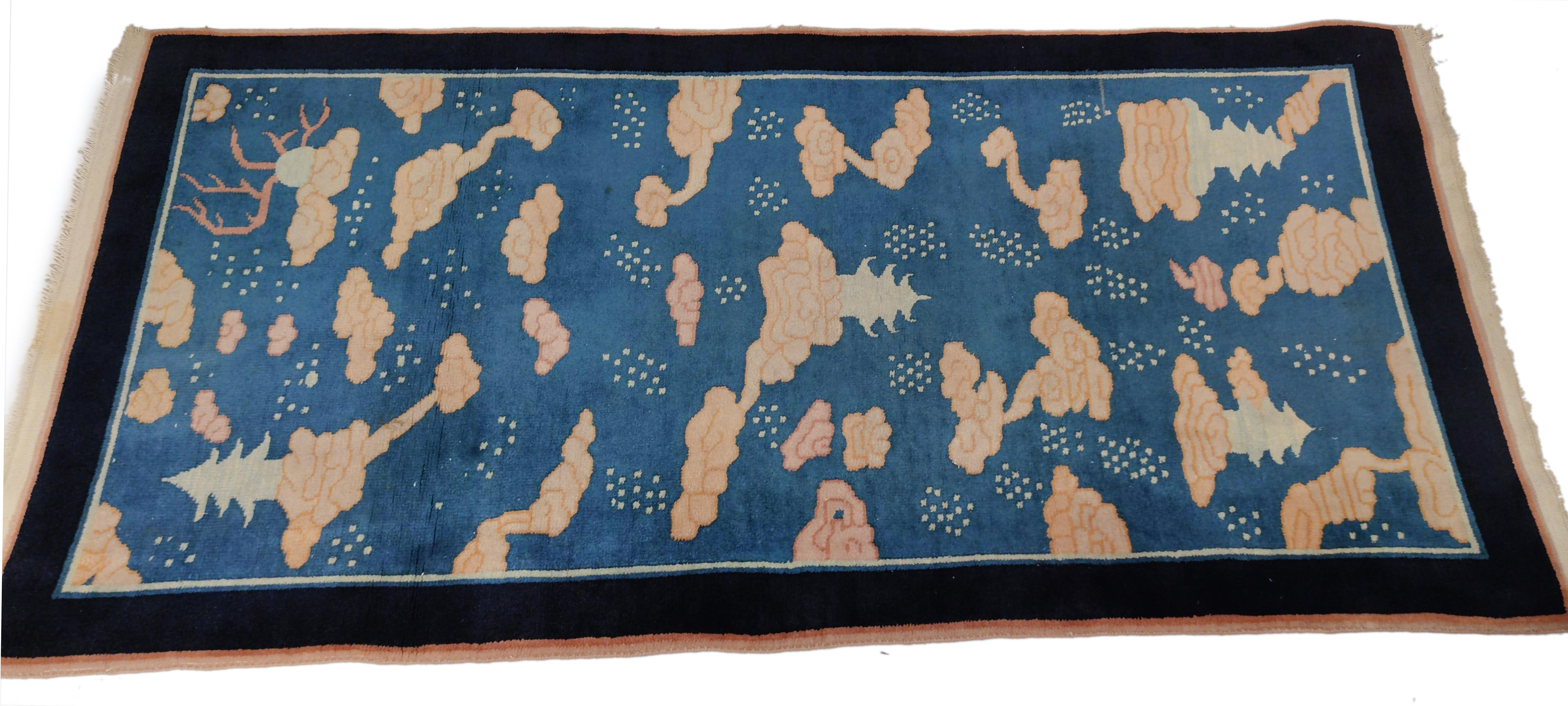 Chinesischer Art-Déco-Teppich von Nichols & Co. (Mitte des 20. Jahrhunderts) im Angebot