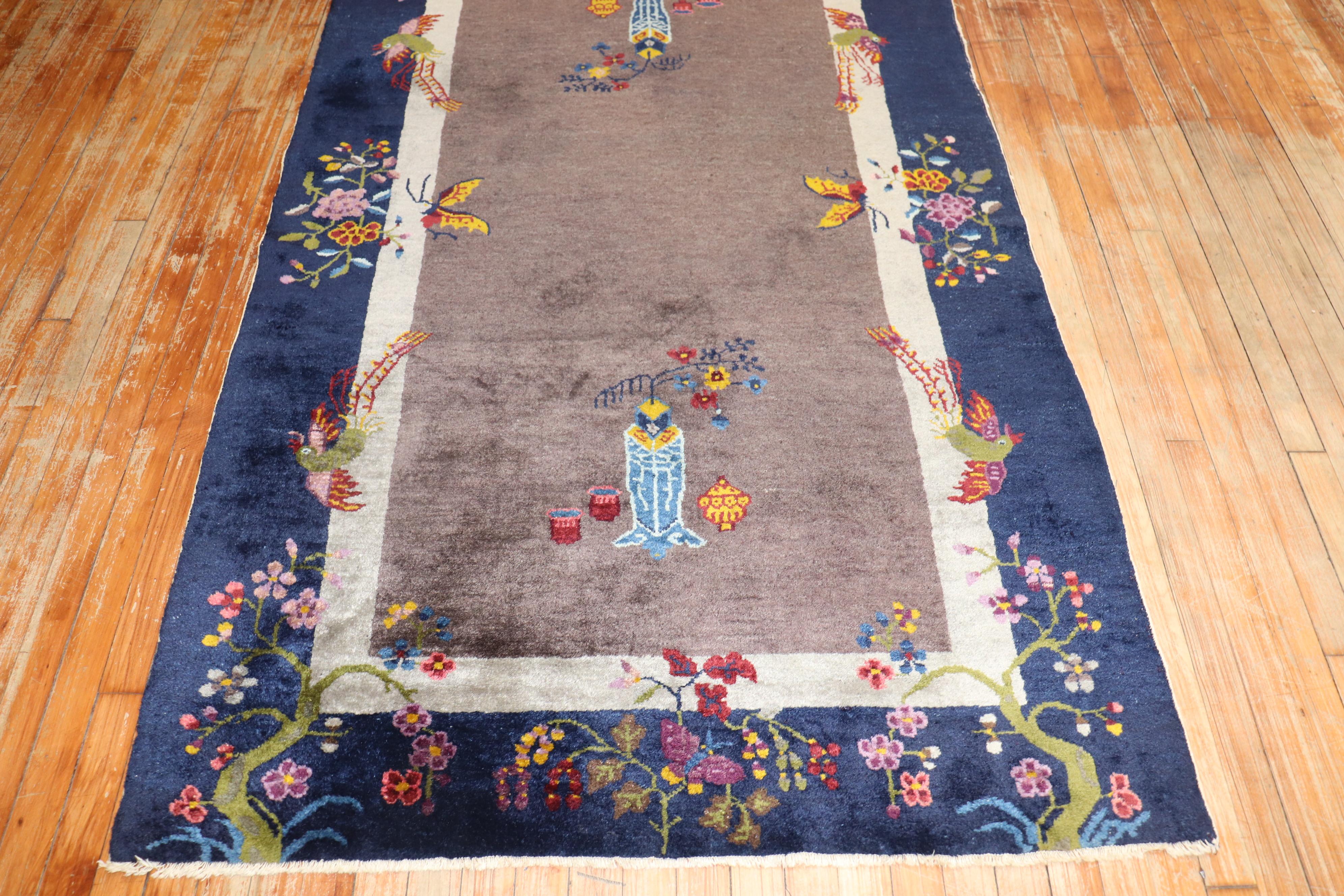 Hand-Woven Art Deco Chinese Rug For Sale