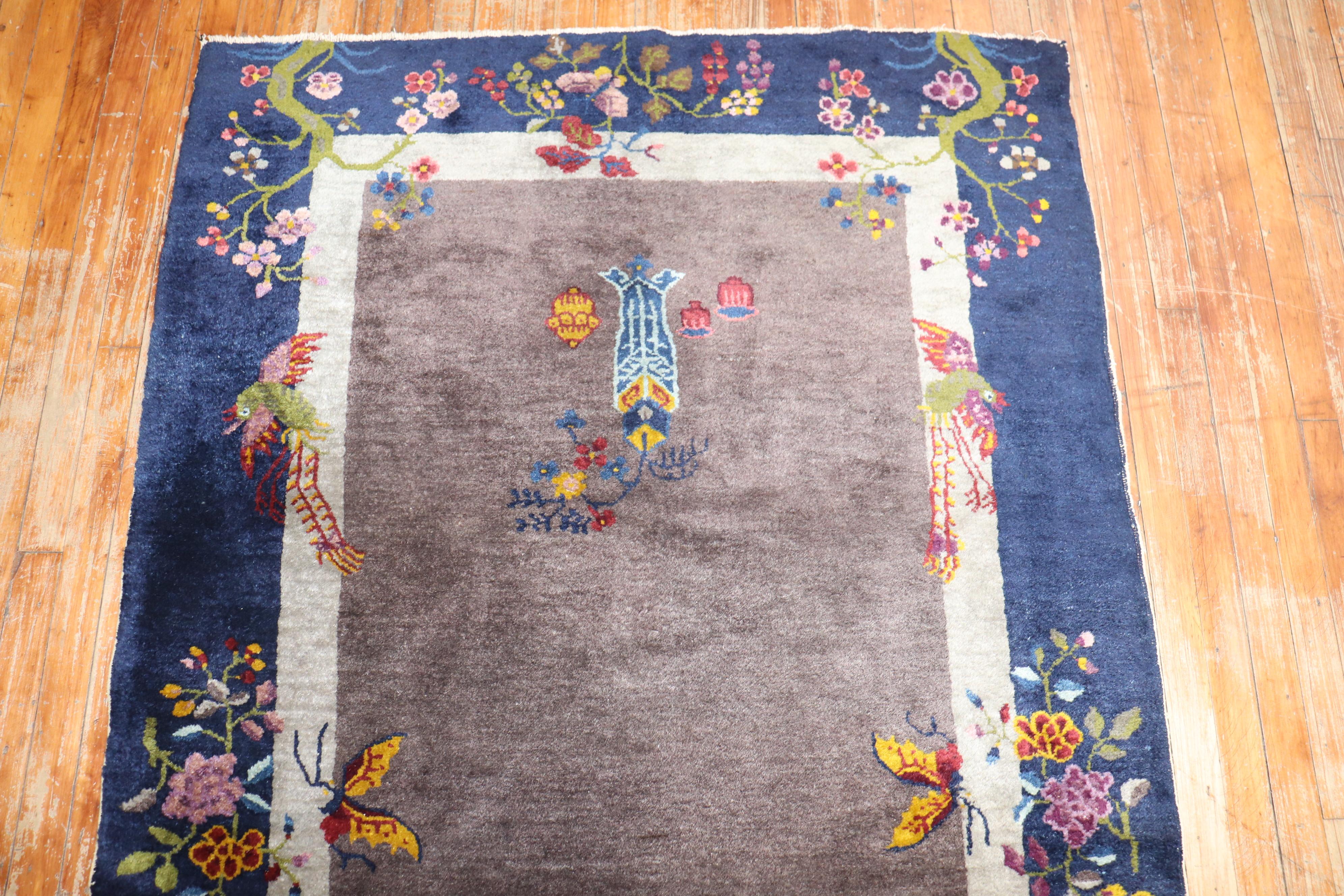 Wool Art Deco Chinese Rug For Sale