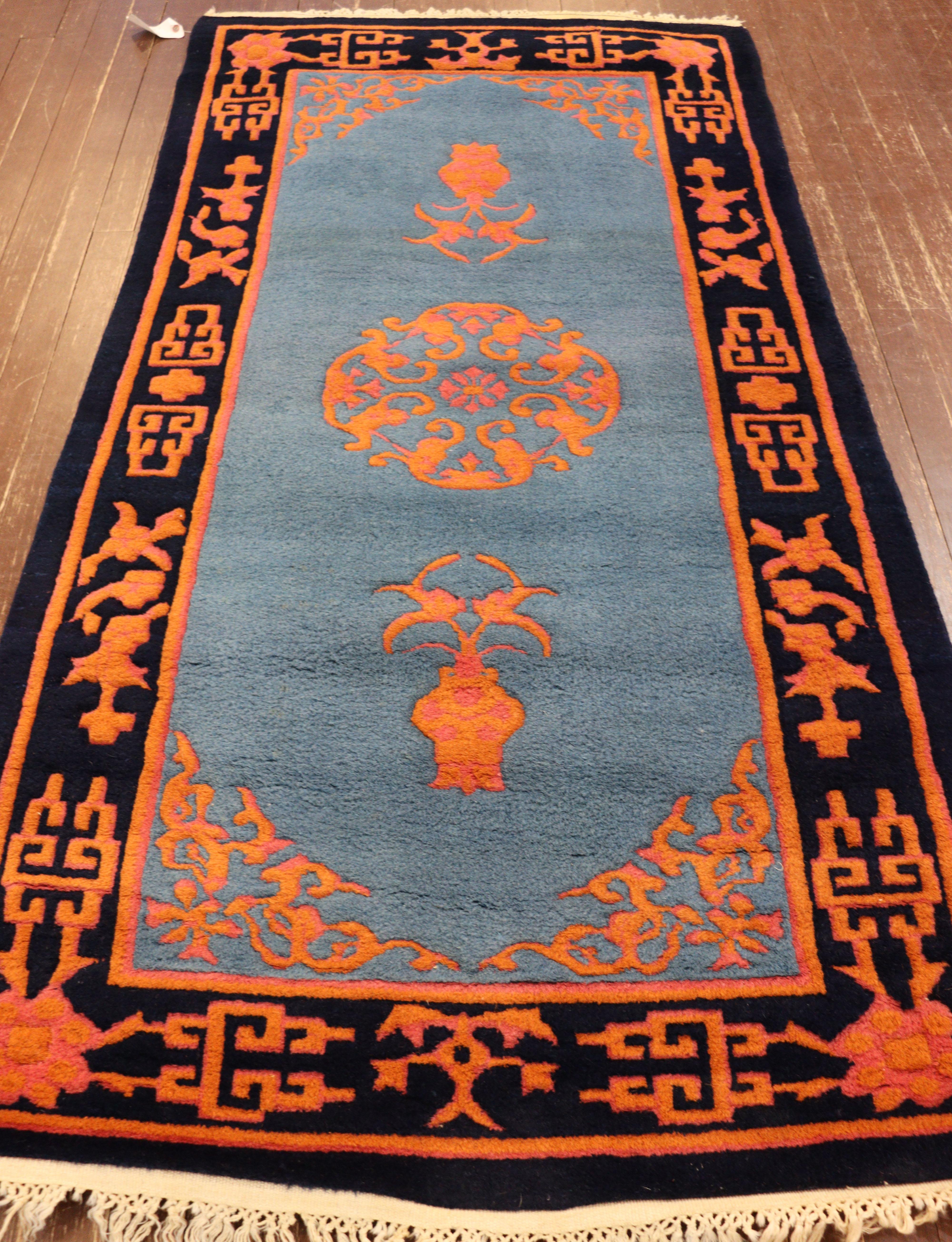 Hand-Knotted  Art Deco Chinese/Tibet Oriental Rug For Sale
