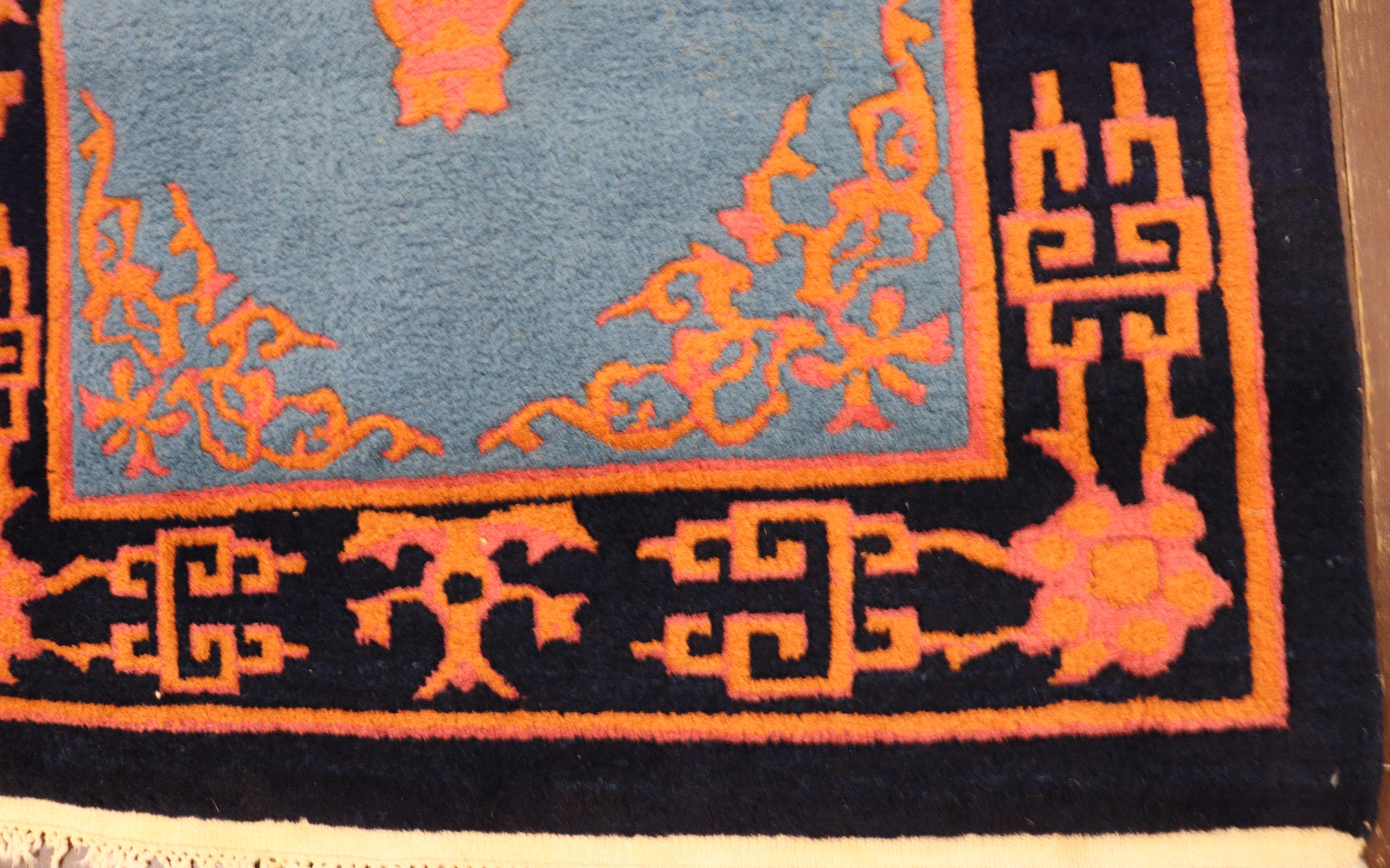 Wool  Art Deco Chinese/Tibet Oriental Rug For Sale