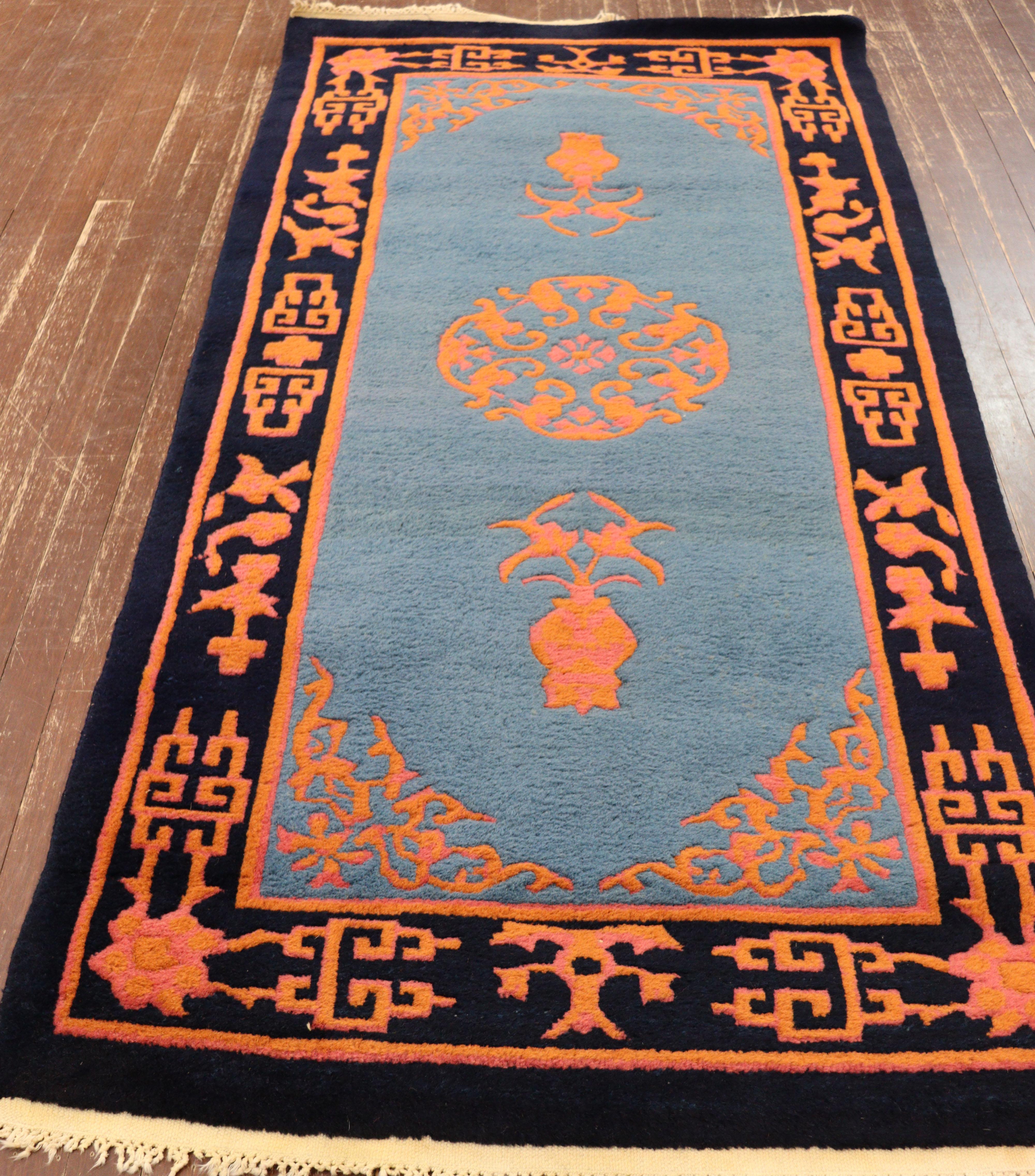  Art Deco Chinese/Tibet Oriental Rug For Sale 3