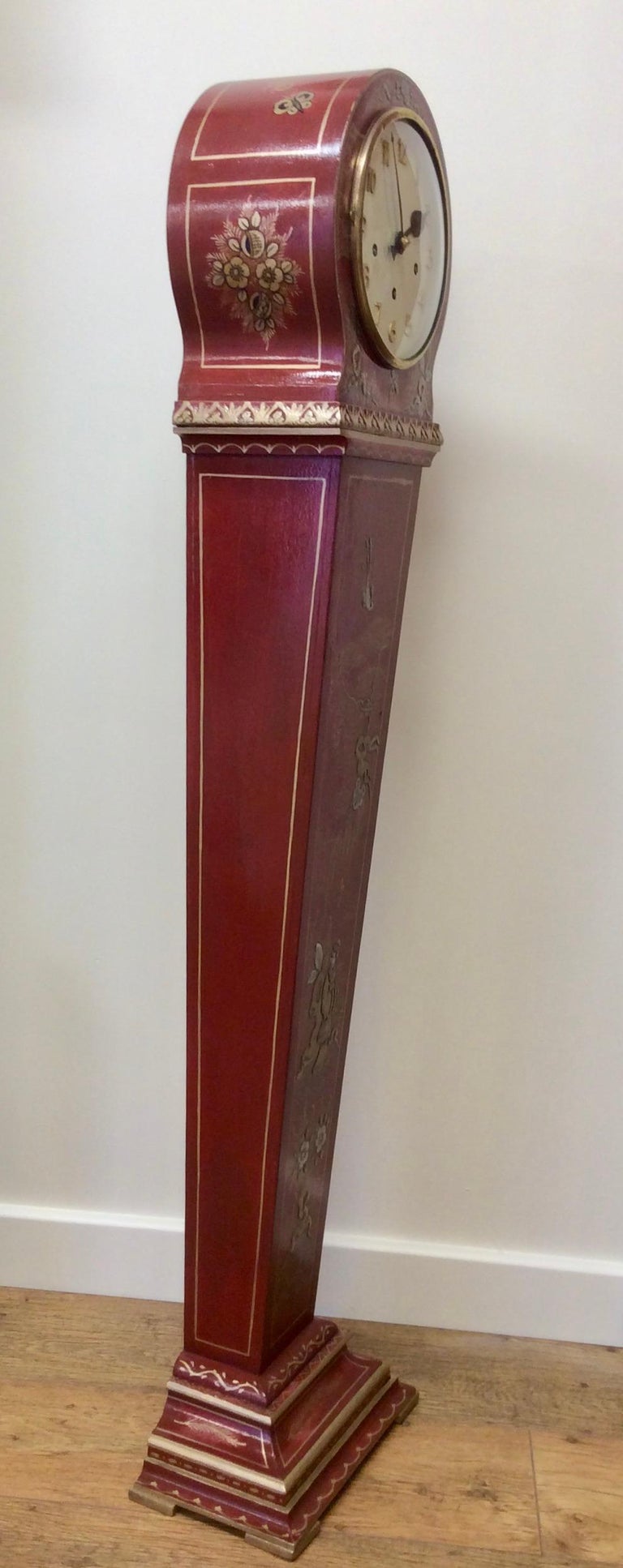Art Deco Chinoiserie Decorated Grandmother Clock For Sale at 1stDibs