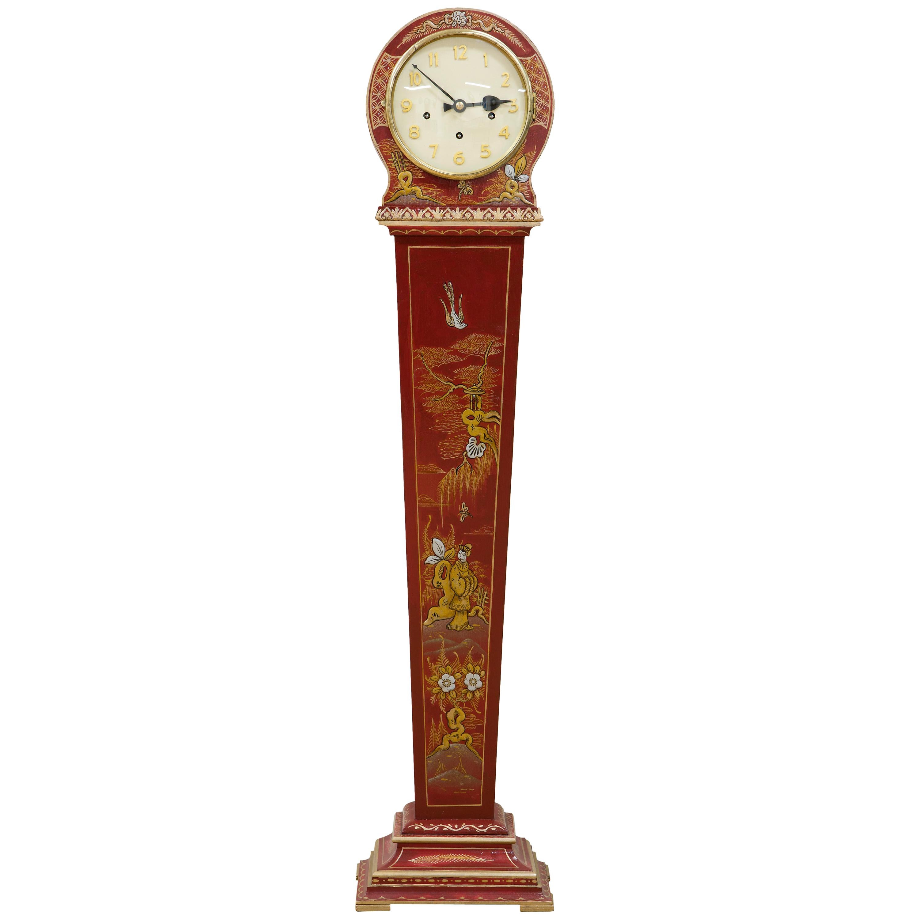 Art Deco Chinoiserie Decorated Grandmother Clock