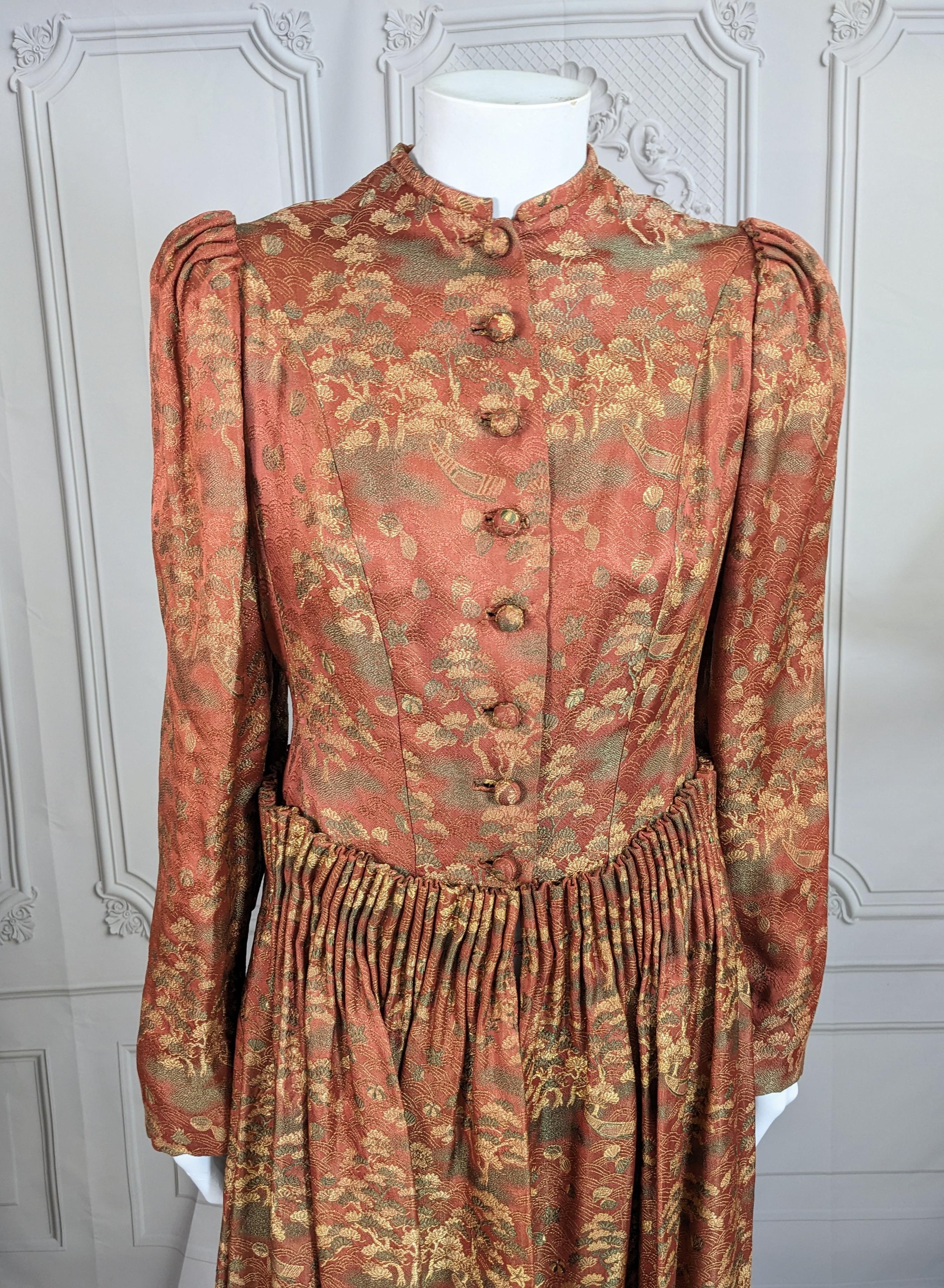 Brown Art Deco Chinoiserie Evening Coat For Sale